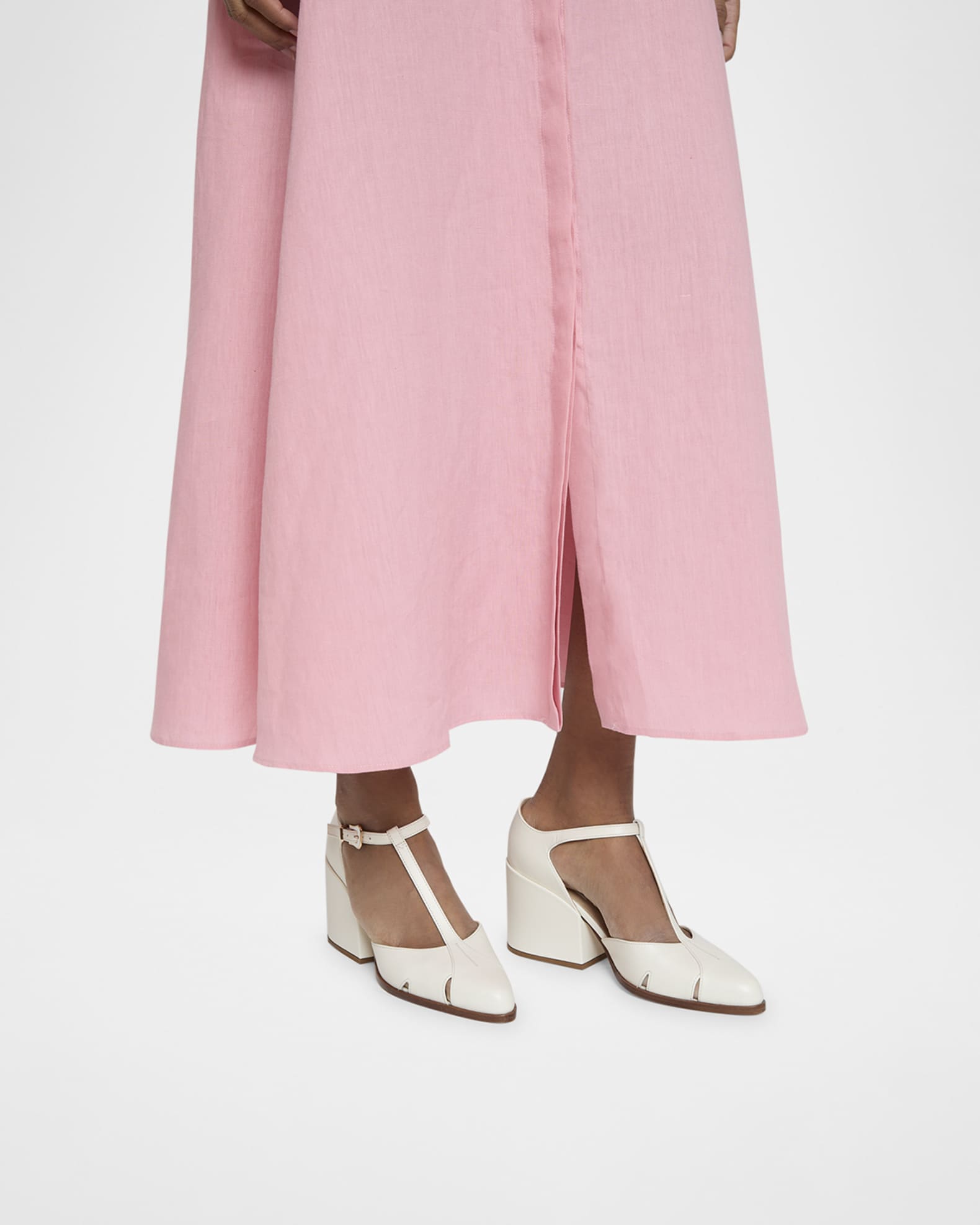 Evita Leather T-Strap Pumps 1