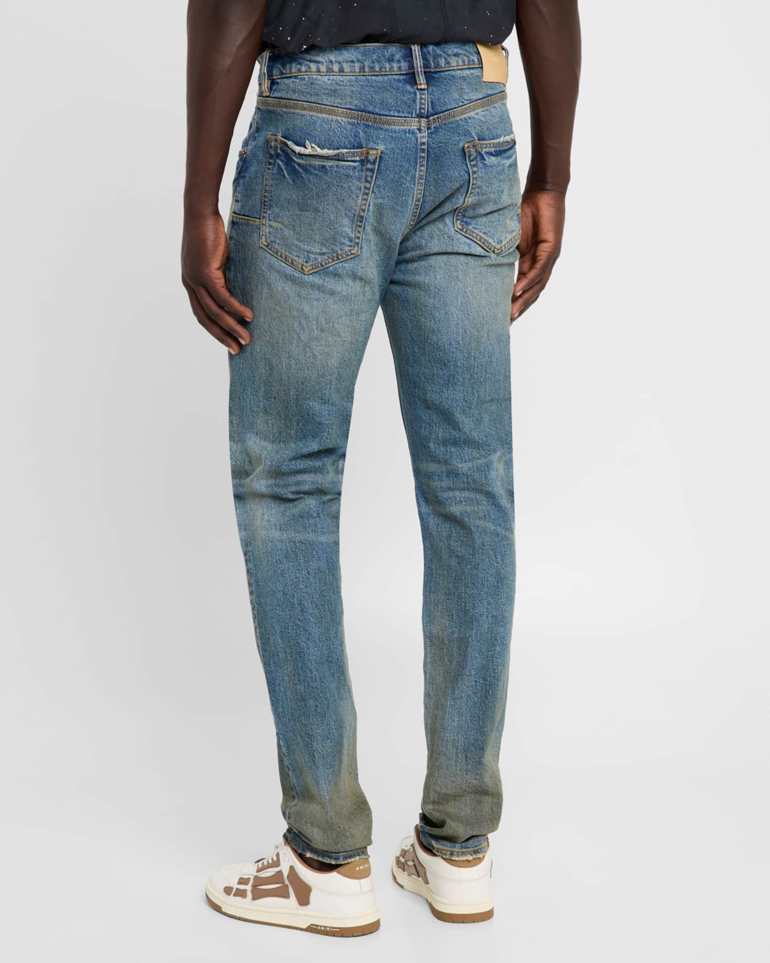 PURPLE Men's P001 Cracked Bronze Skinny Jeans | Neiman Marcus