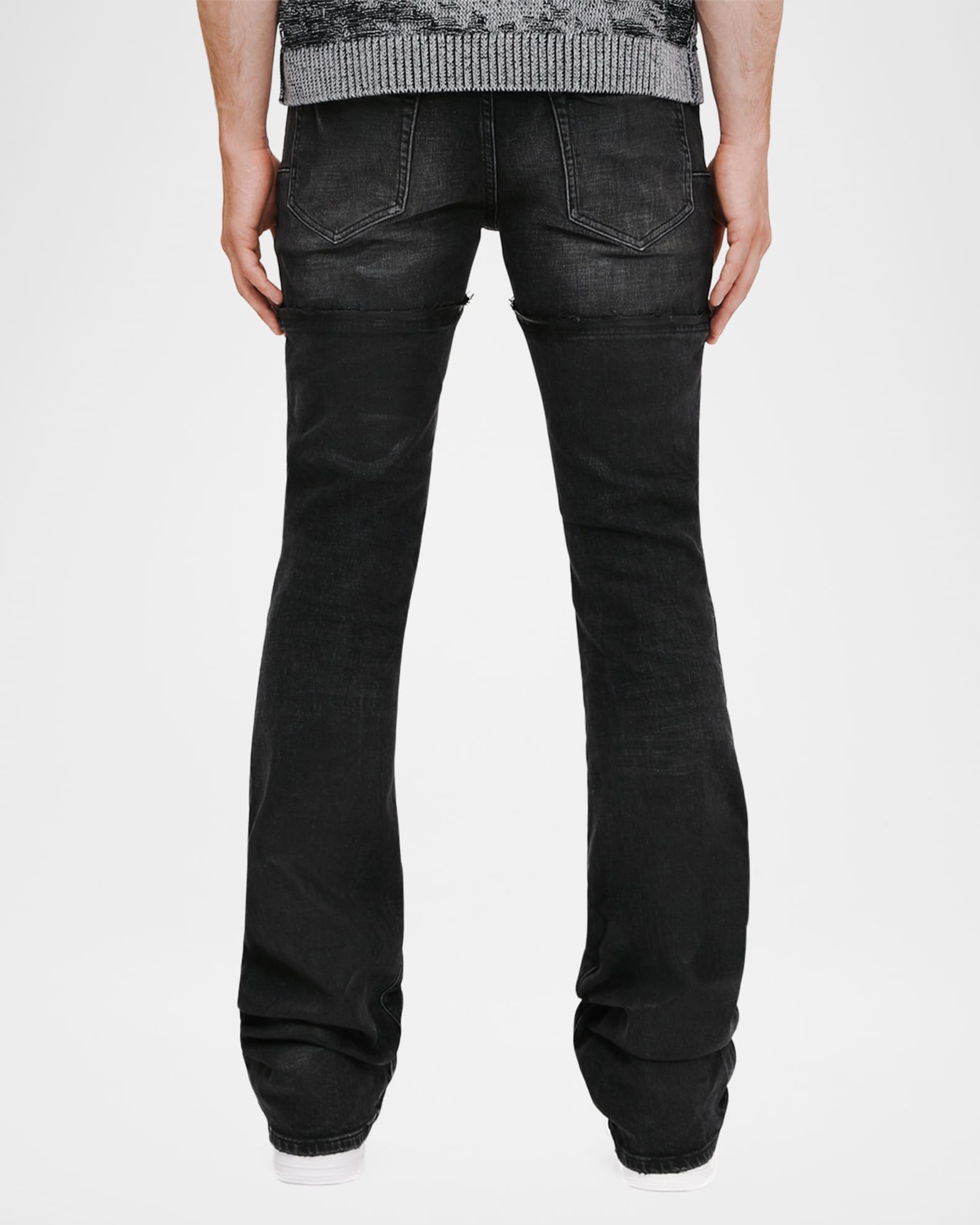 Men's Coated Double-Waist Flare Jeans 1