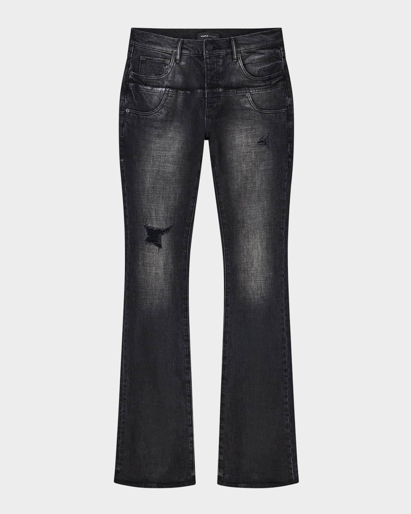 Men's Coated Double-Waist Flare Jeans 0