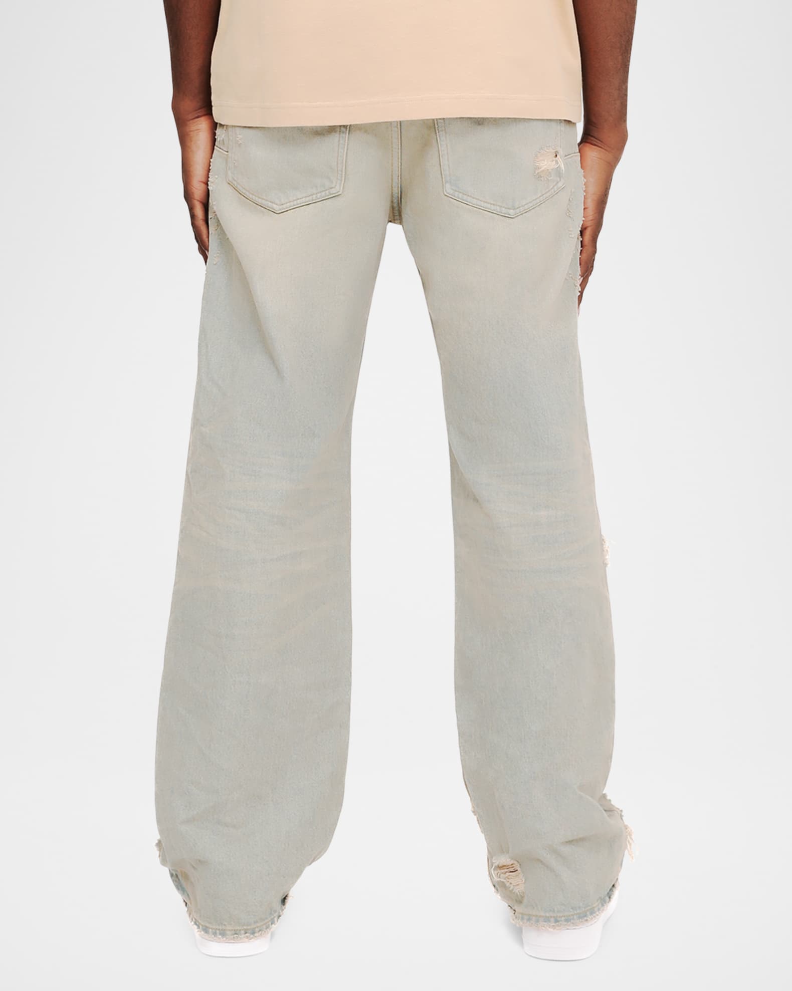 Men's P018 Verditer Destroyed Jeans 1