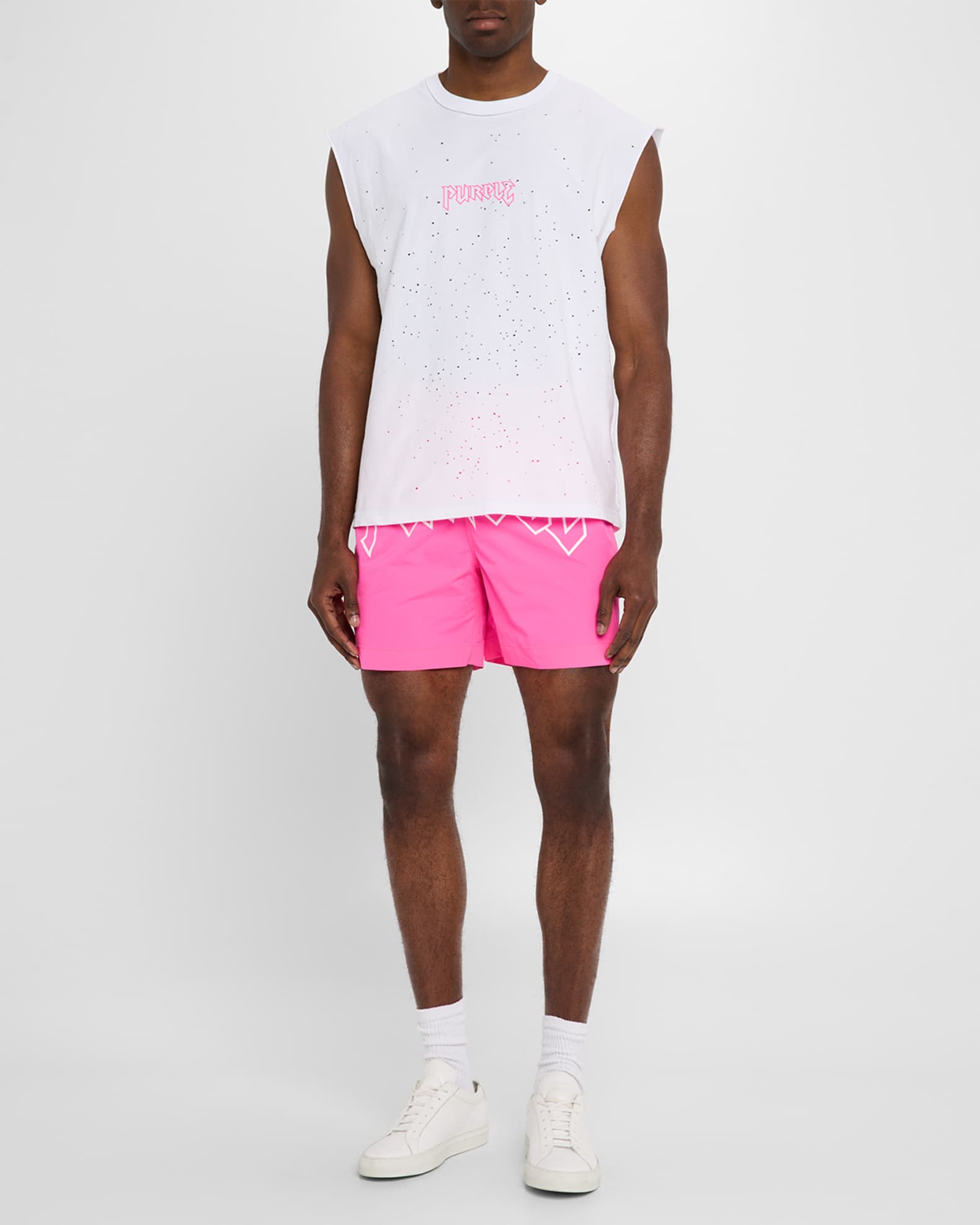 Men's Logo Lettering Swim Shorts 1
