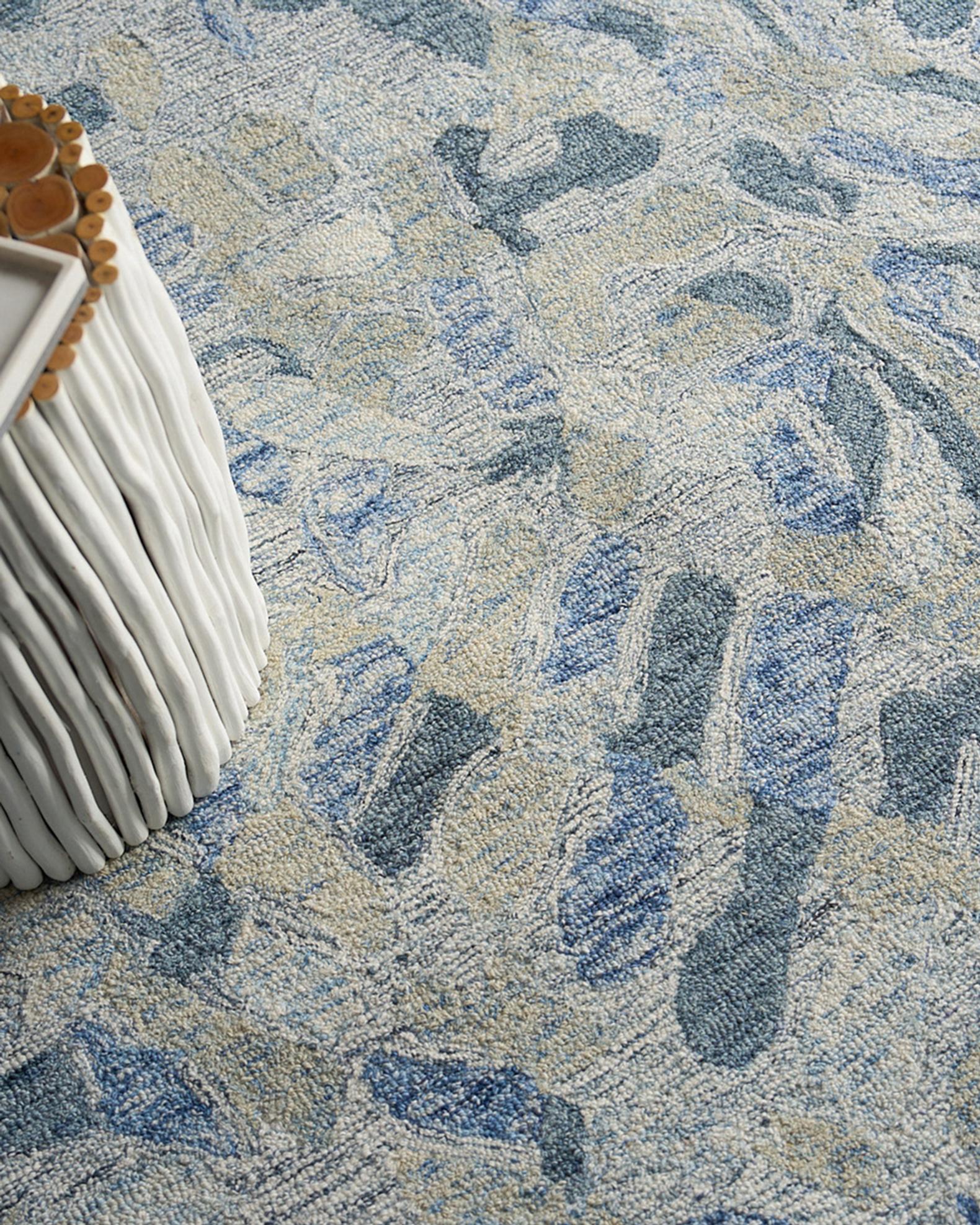 Botanica Hand-Tufted Blue/Ivory/Multi Rug Collection | Neiman Marcus