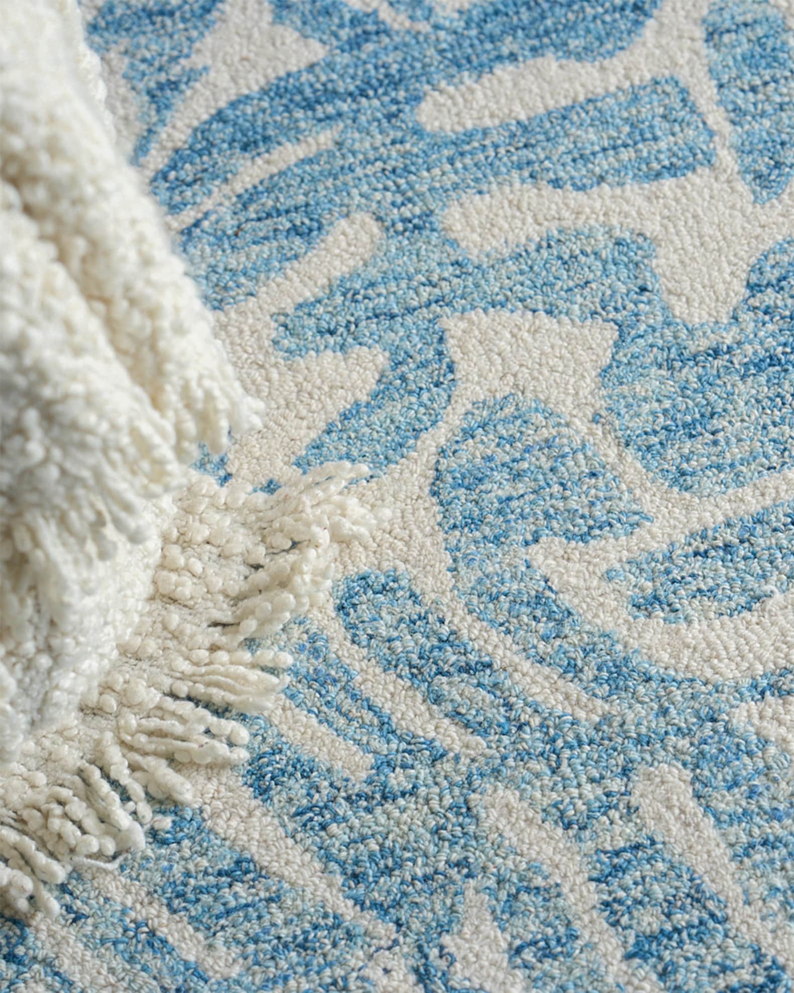 Exquisite Rugs Botanica Light Blue/Ivory New Zealand Wool hand-tufted ...