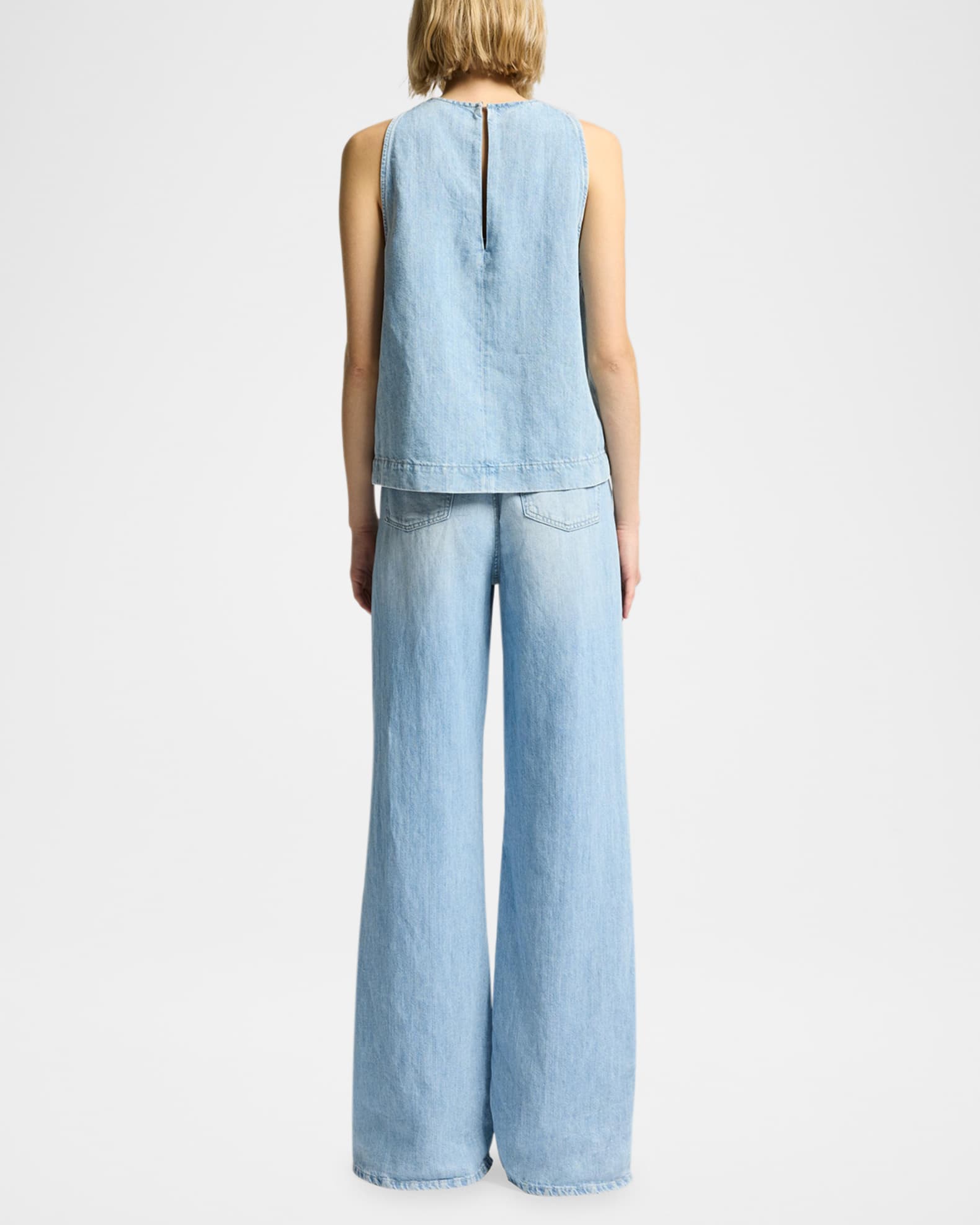 Sleeveless Chambray Top 1