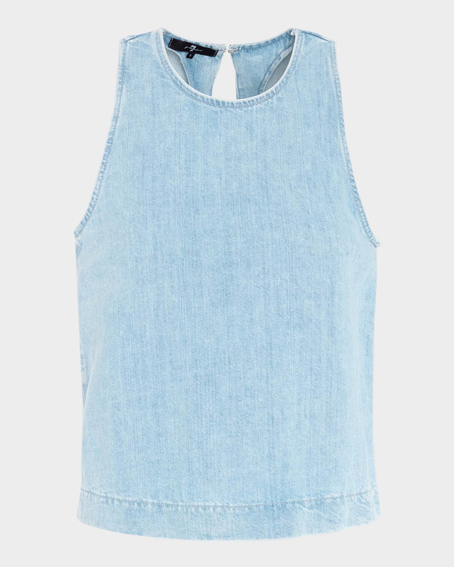Sleeveless Chambray Top 0