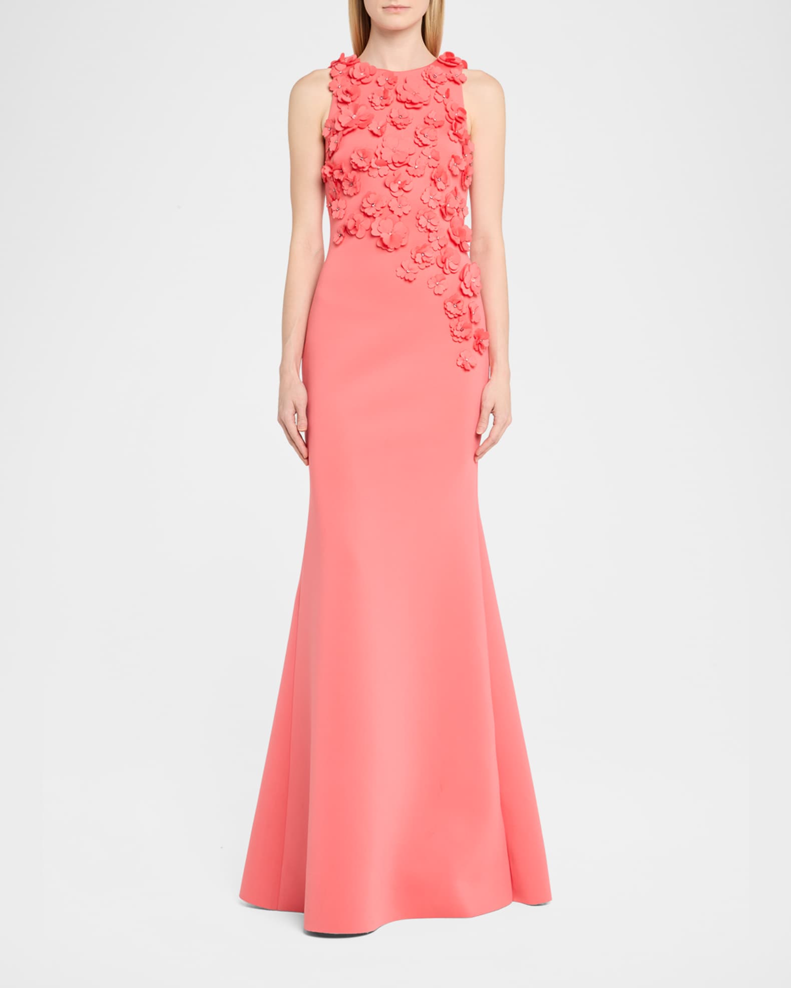 3D Floral Scuba Gown 1