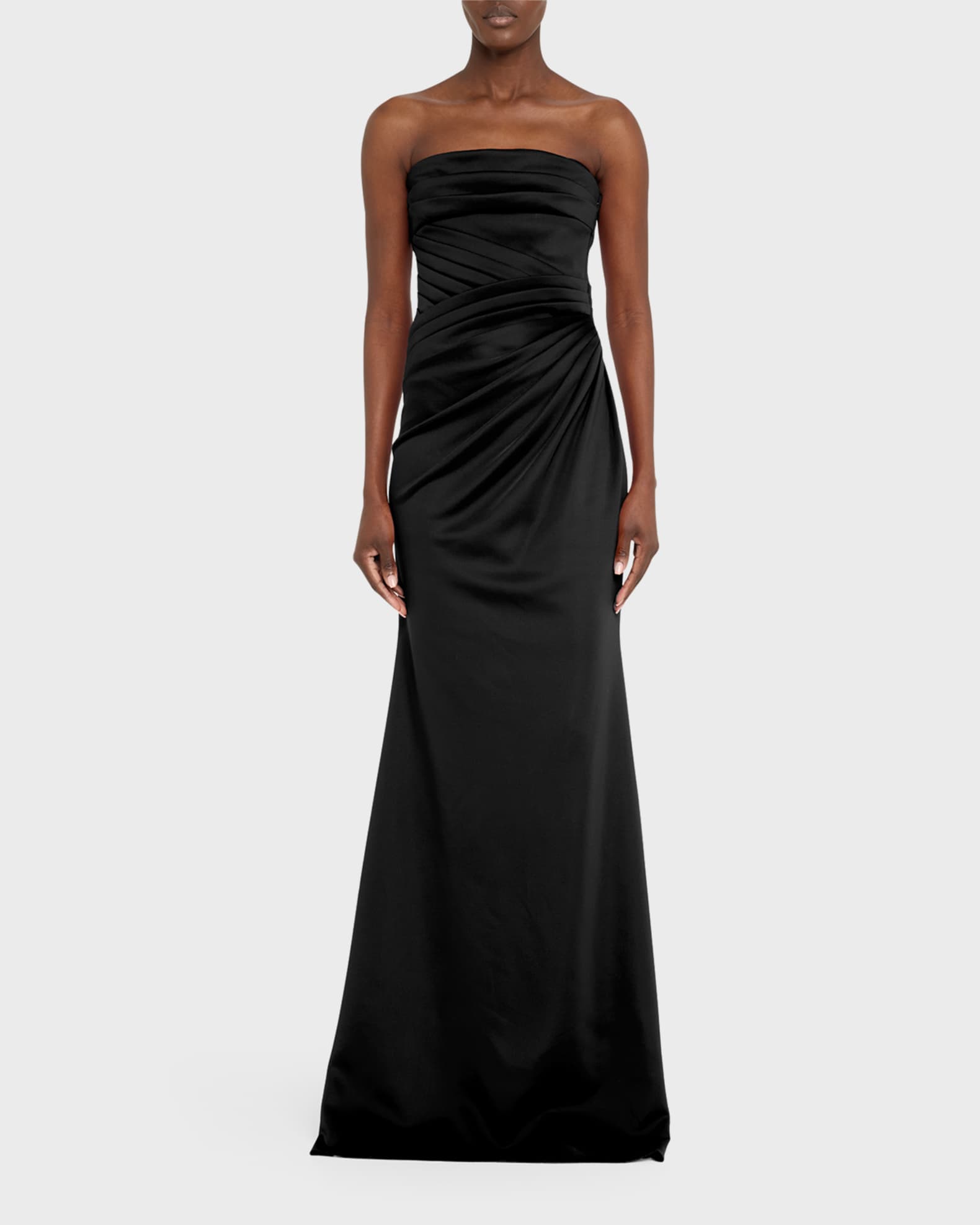 Strapless Pleated A-Line Gown 1