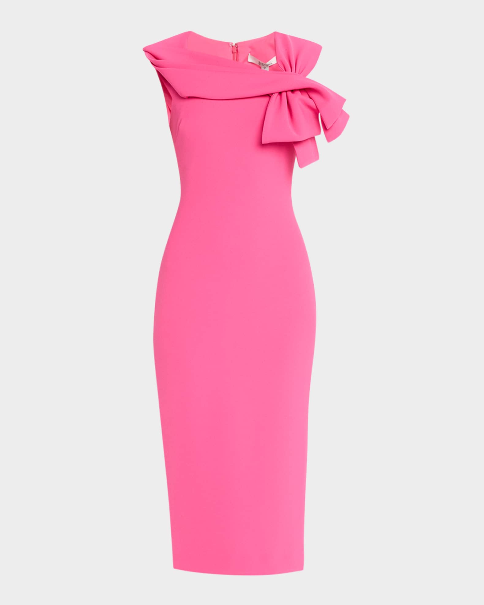 Bow-Front Midi Sheath Dress 0