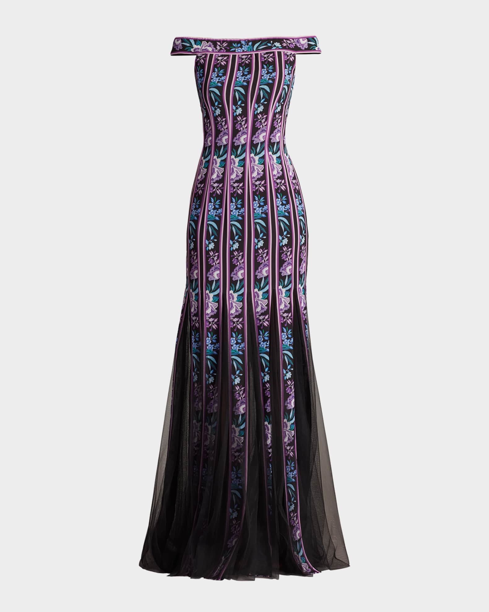 Off-Shoulder Godet Gown 0