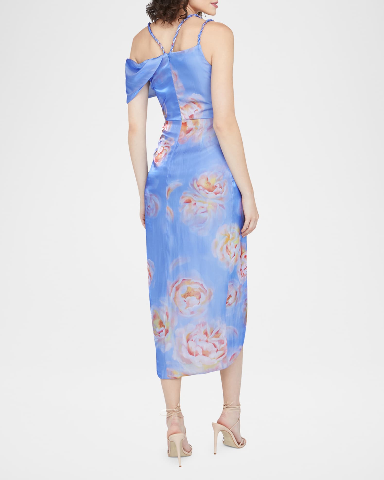 green cocktail dress midi Self-portrait Pleated Midi Dress With Lace Trim