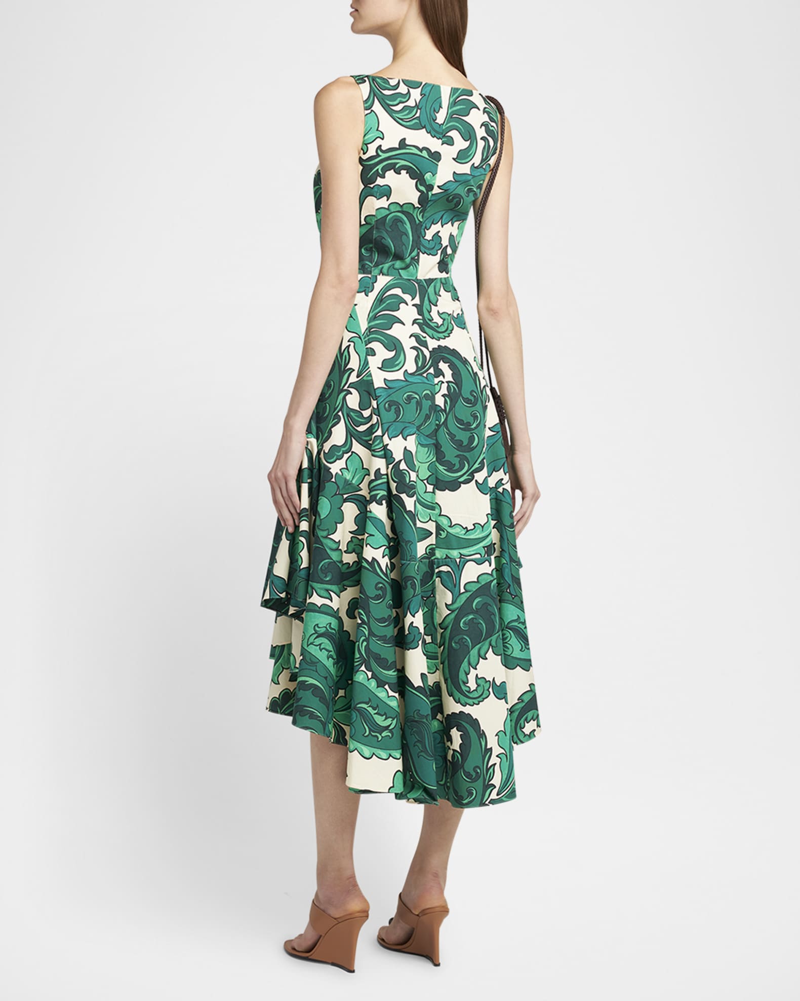 Etro Paisley Print Asymmetric Midi Dress | Neiman Marcus