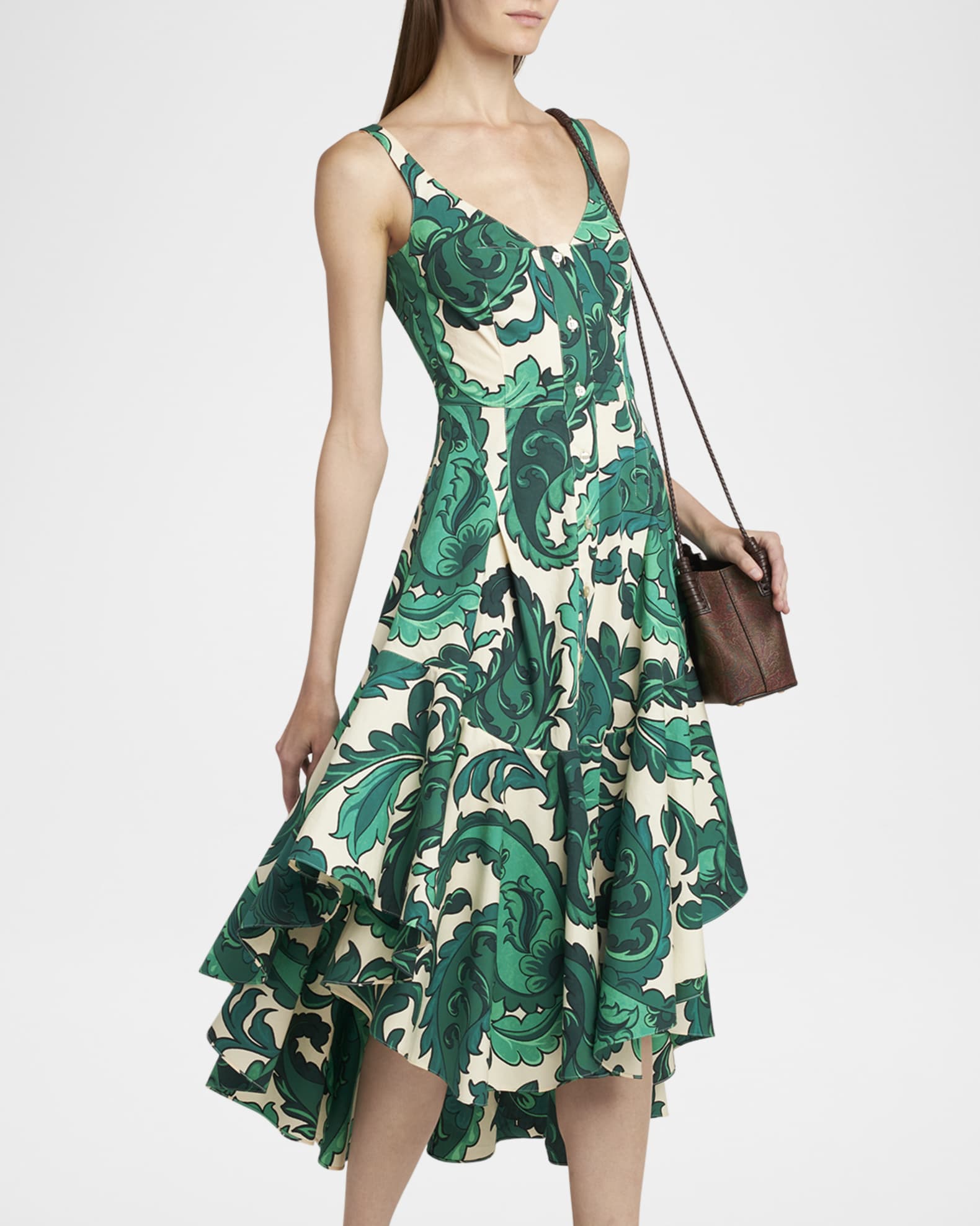 【送料&関税込】Etro Paisley Printed Midi Dress ETRO Paisley Printed Silk Dress | Black | FARFETCH