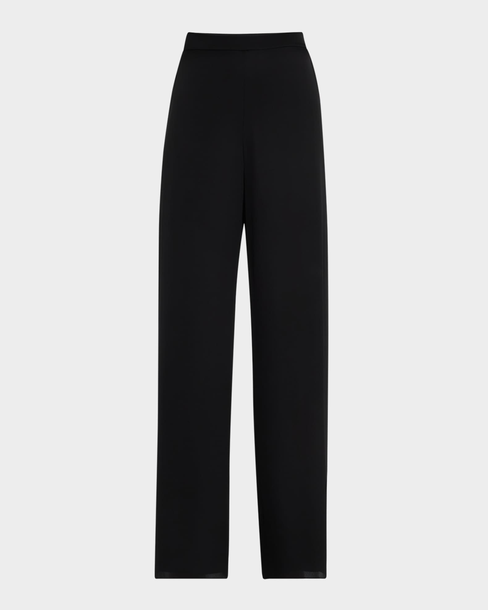 Straight-Leg Stretch Georgette Pants 0