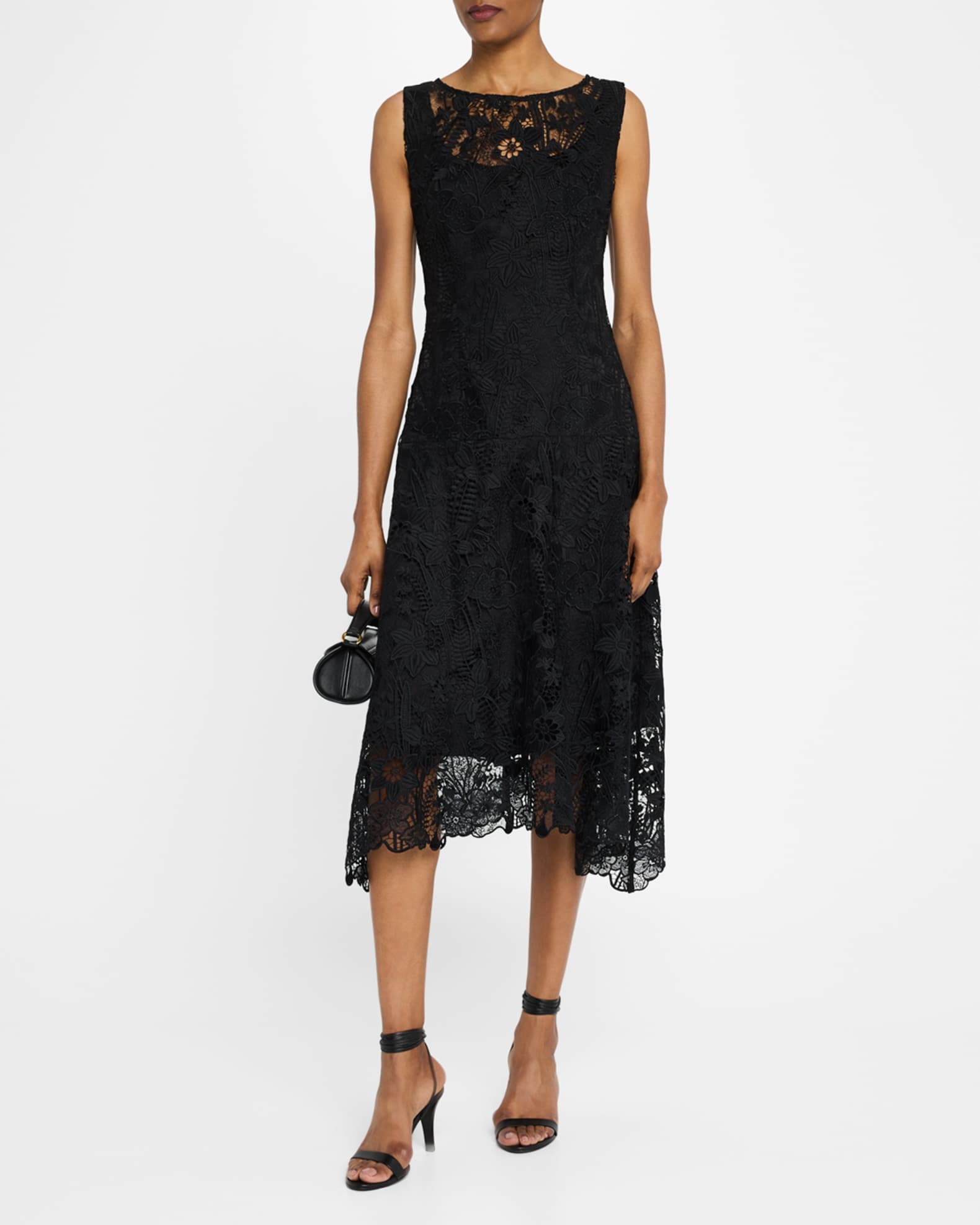 Sleeveless Floral Lace Midi Dress 1