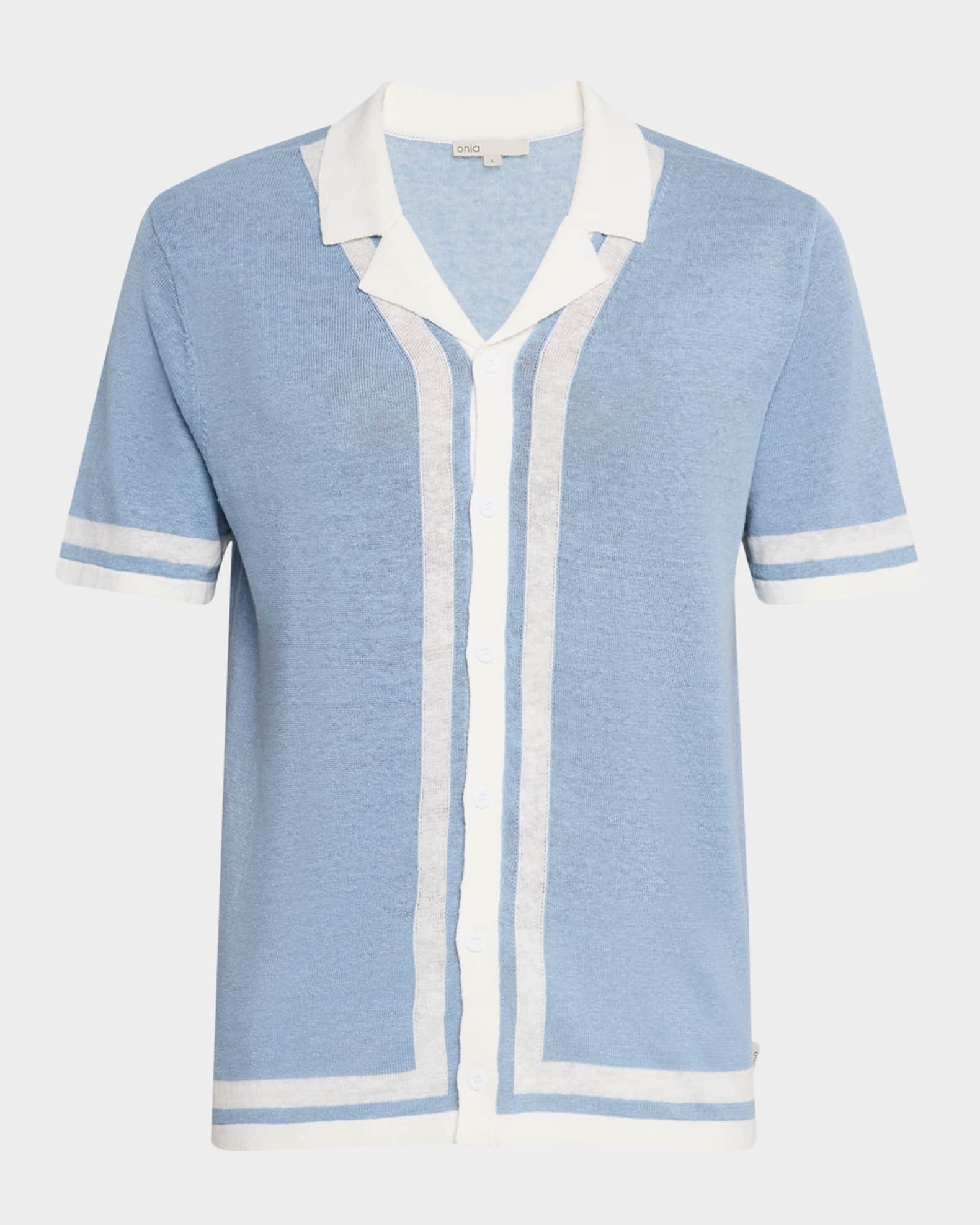 Men's Linen Knit Camp Shirt 0
