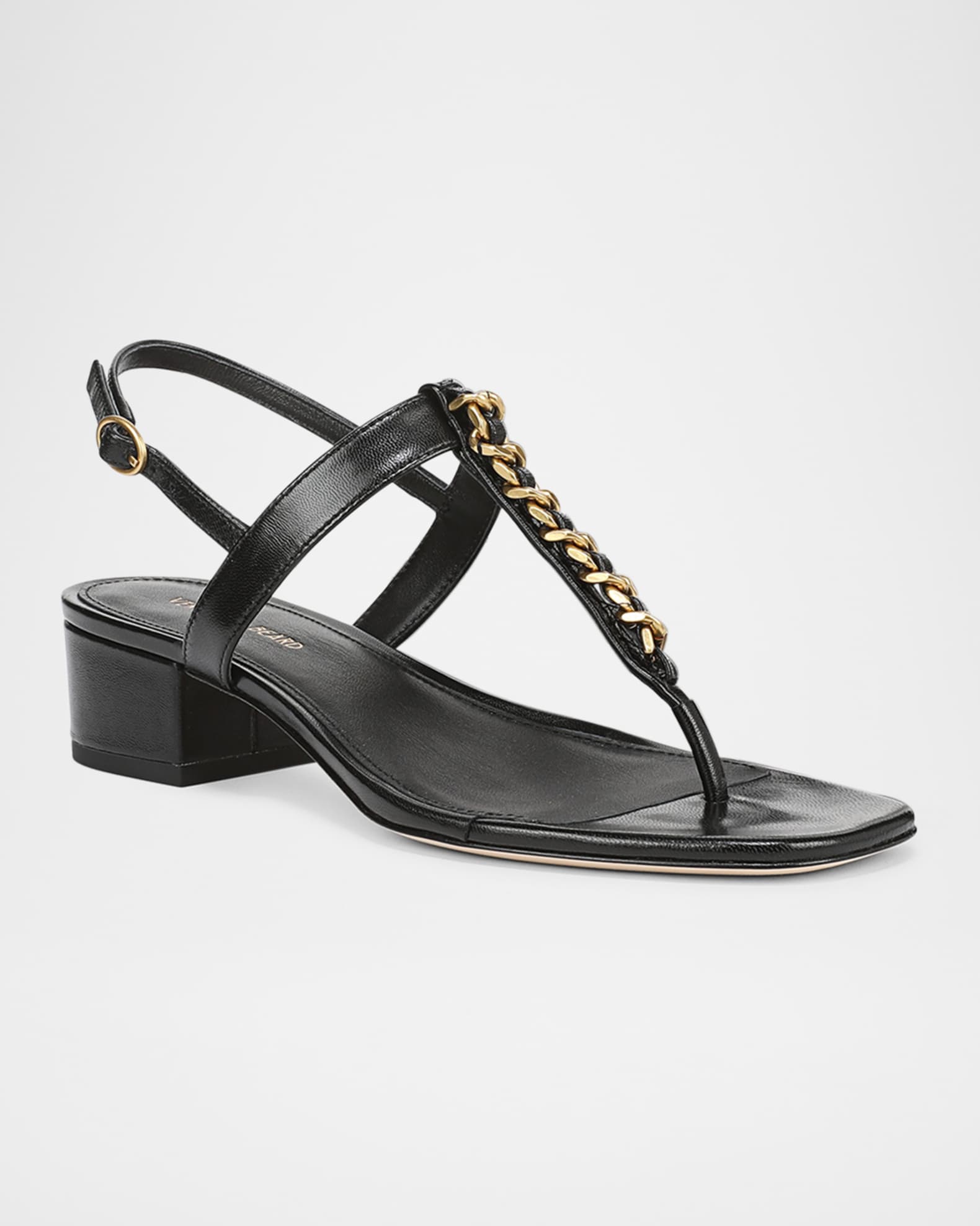 Andie Leather Chain Slingback Sandals 1