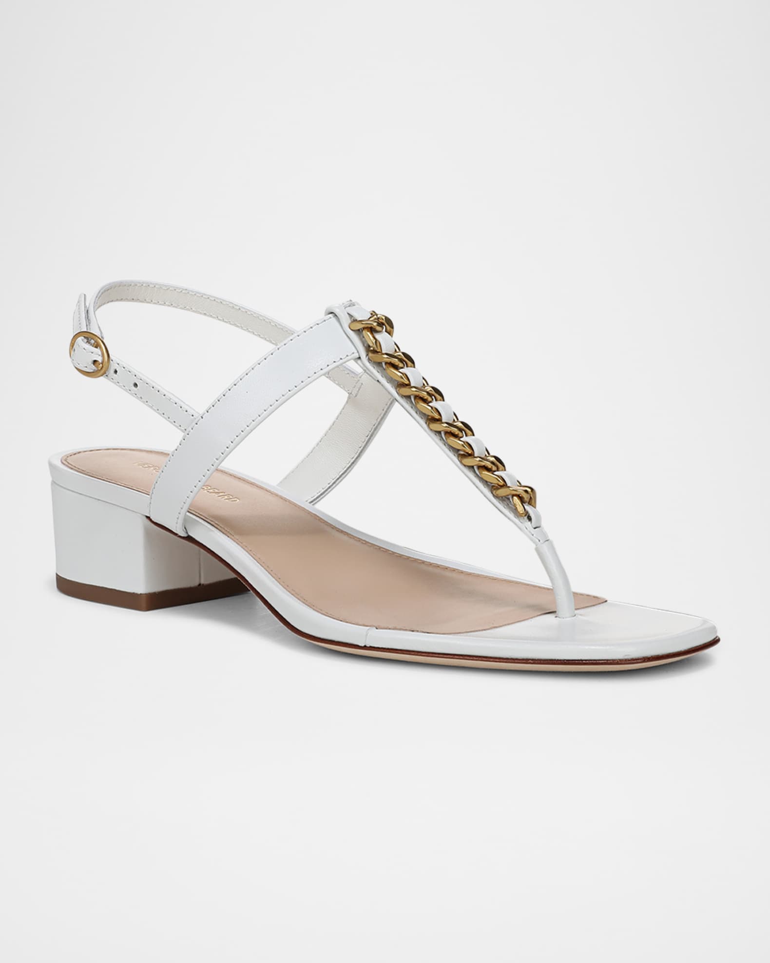 Andie Leather Chain Slingback Sandals - Thumbnail 2