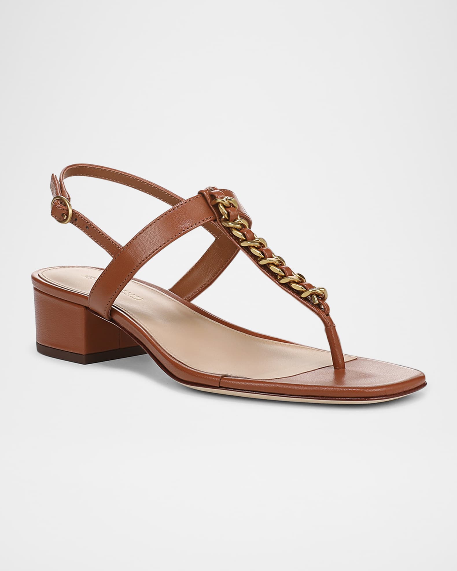Andie Leather Chain Slingback Sandals 1