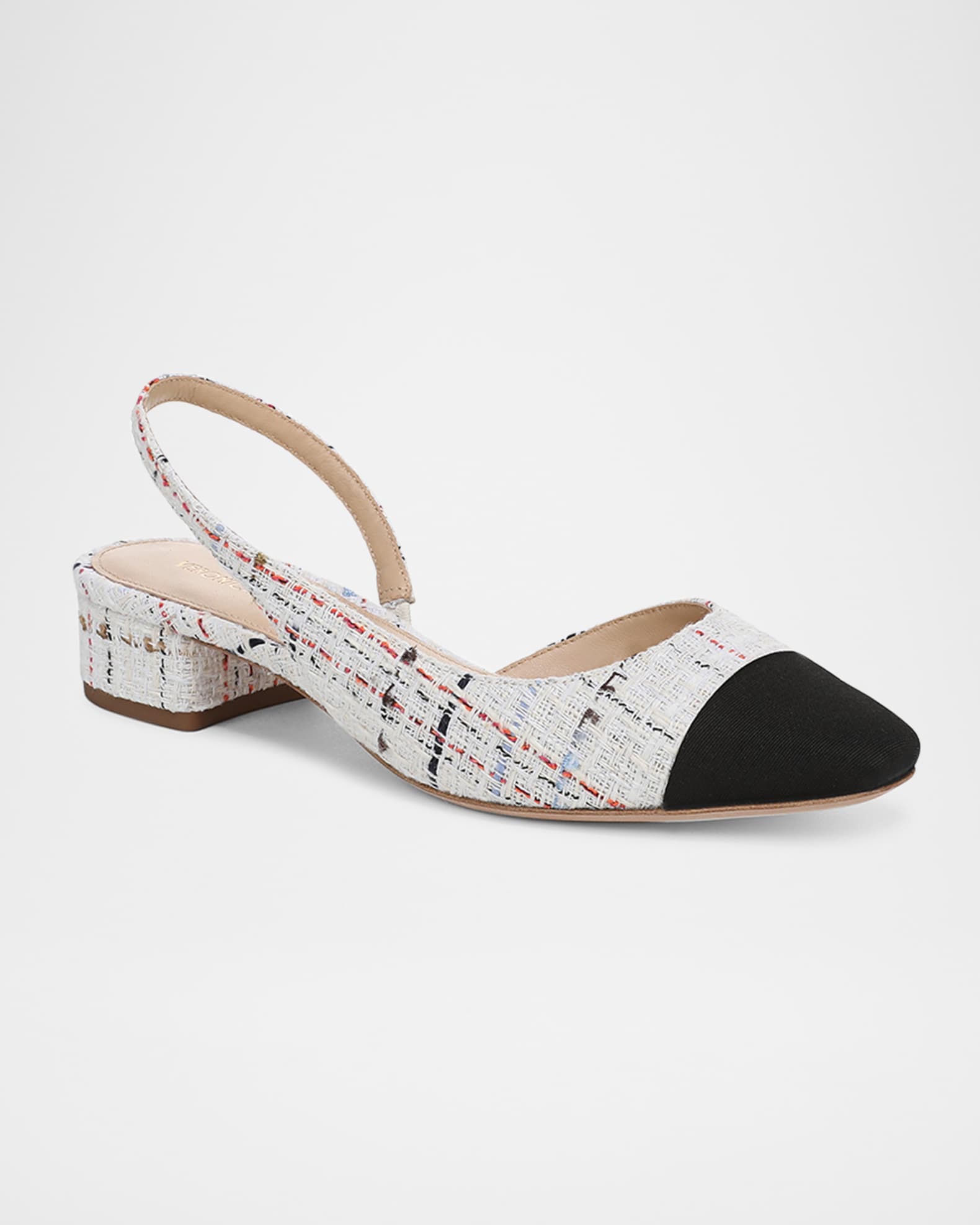 Cecile Tweed Slingback Ballerina Pumps 1