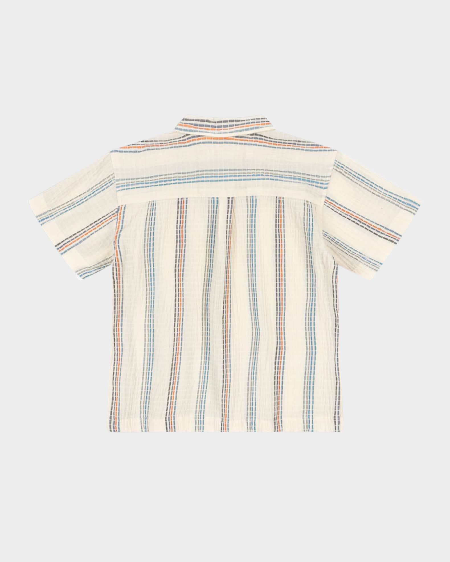 Boy's Vincent Short-Sleeve Striped Organic Cotton Shirt, Size 9M-6 1
