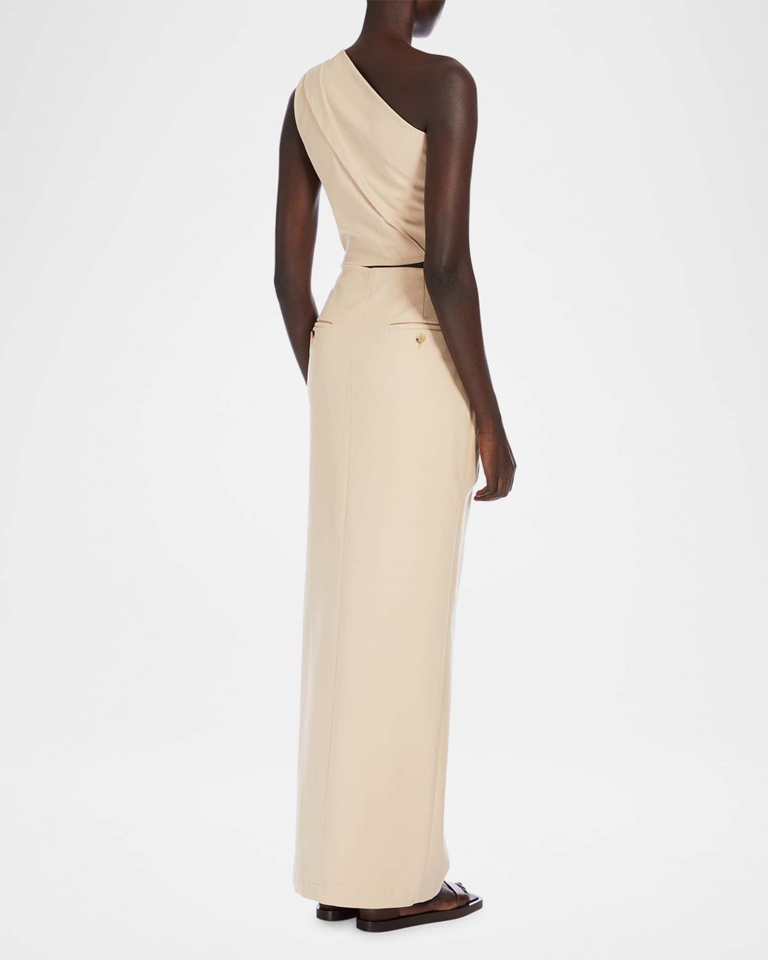 ワンピース Max Mara One-shoulder long dress Max Mara Opera Silk One-shoulder Long Dress in Purple | Lyst