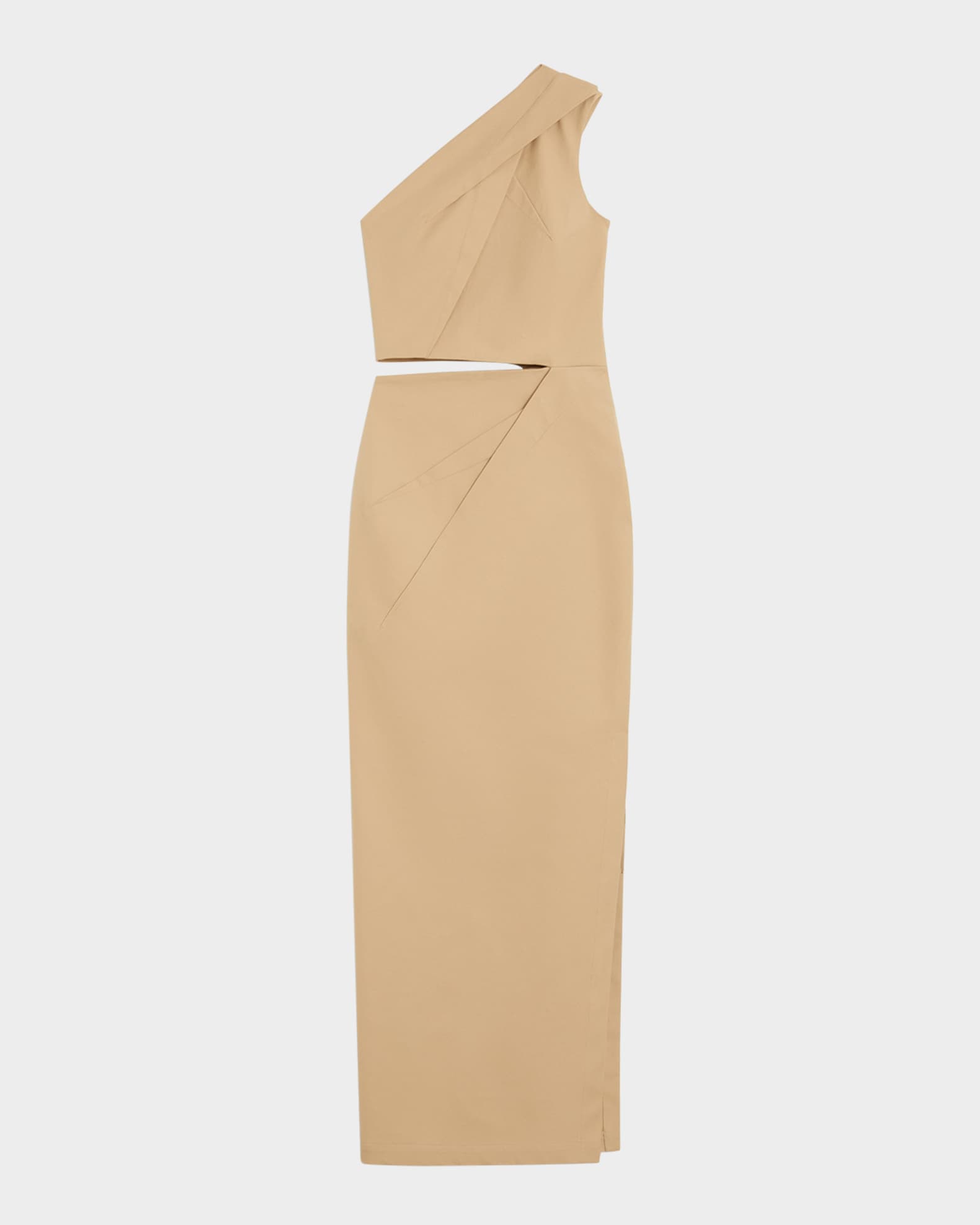Max Mara Pleated One-Shoulder Cutout Maxi Dress | Neiman Marcus
