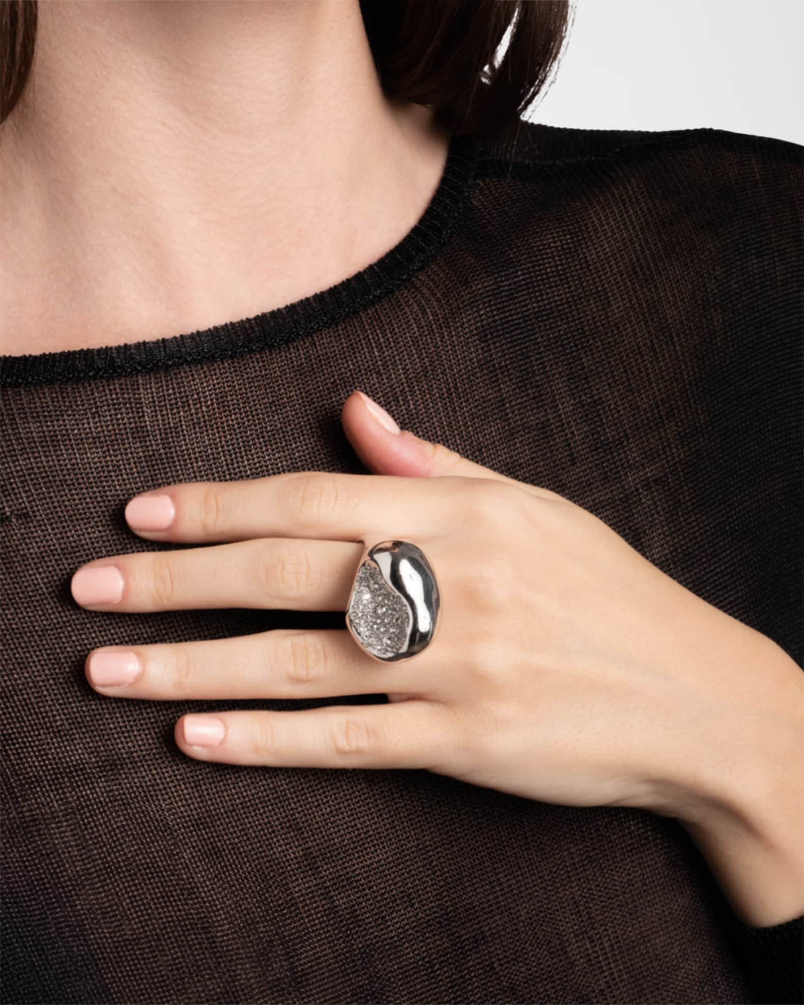 Solanales Crystal Pebble Statement Ring 1