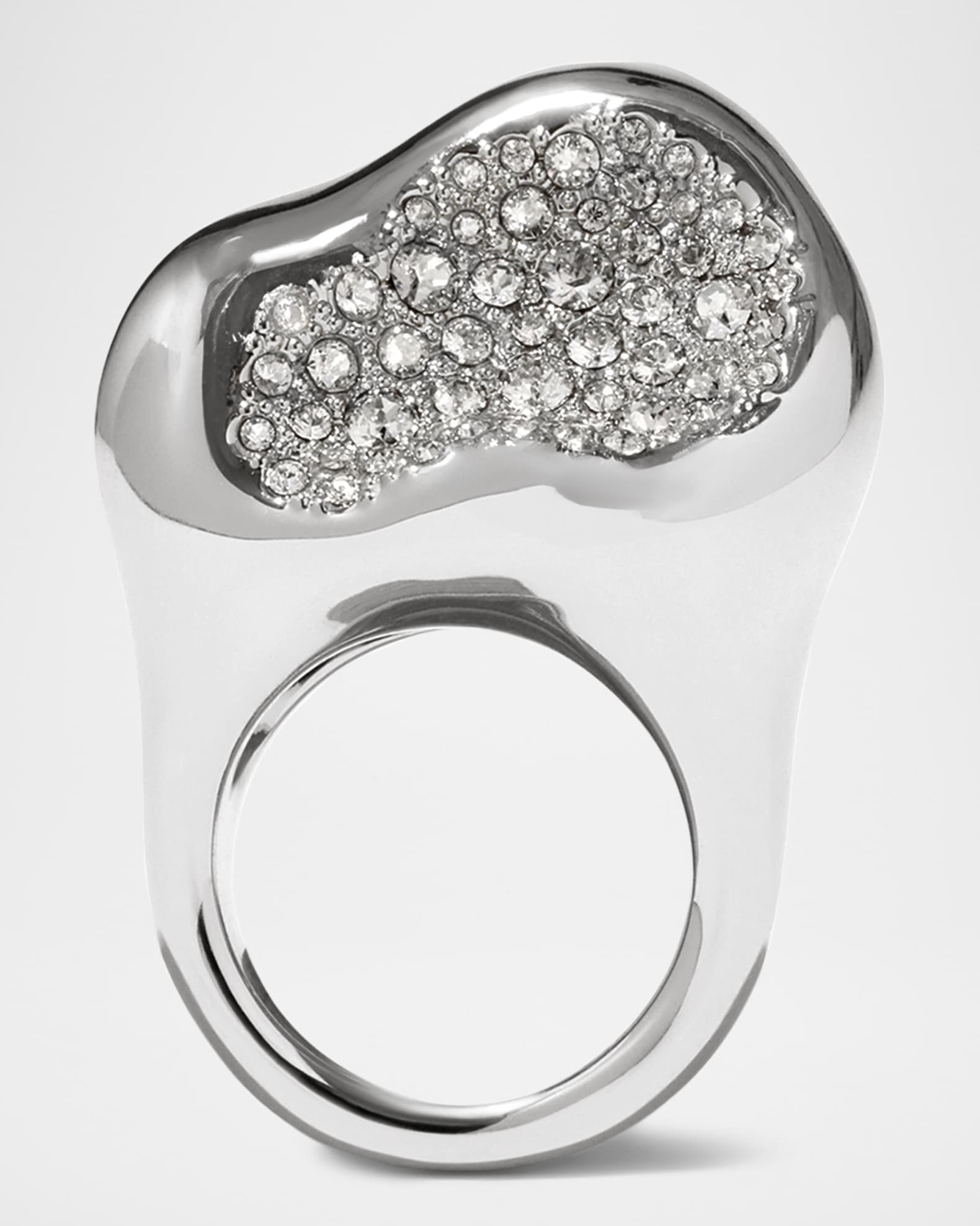 Solanales Crystal Pebble Statement Ring 0