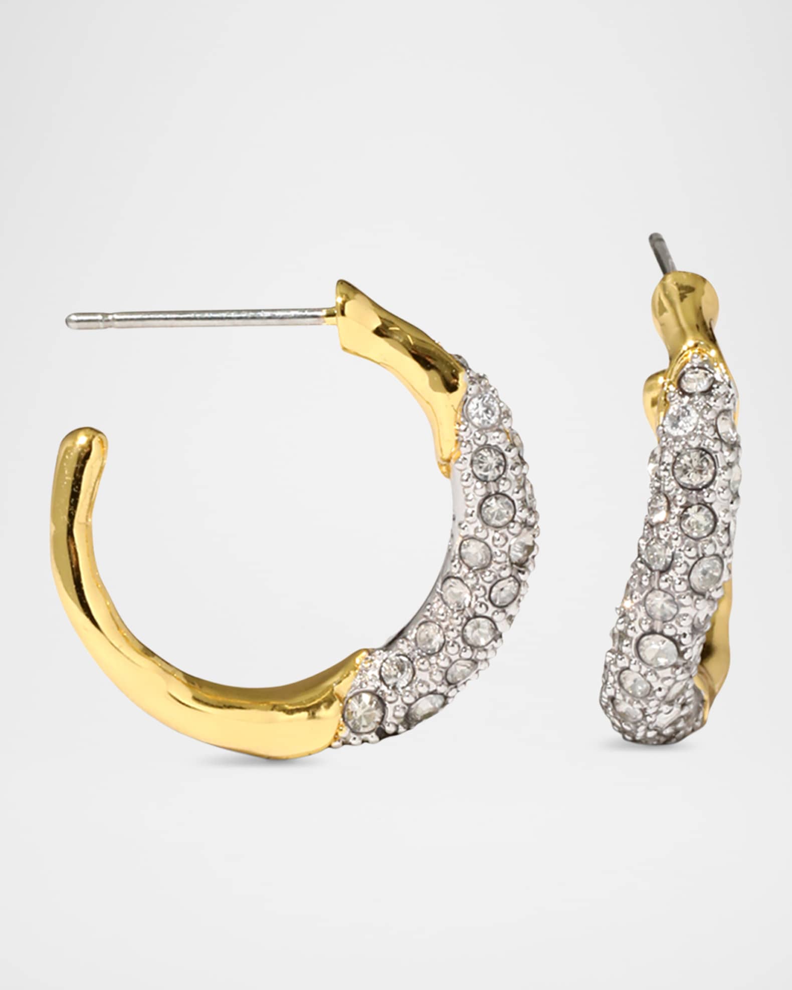 Alexis Bittar Solanales Crystal Twist Mini Hoop Earrings | Neiman