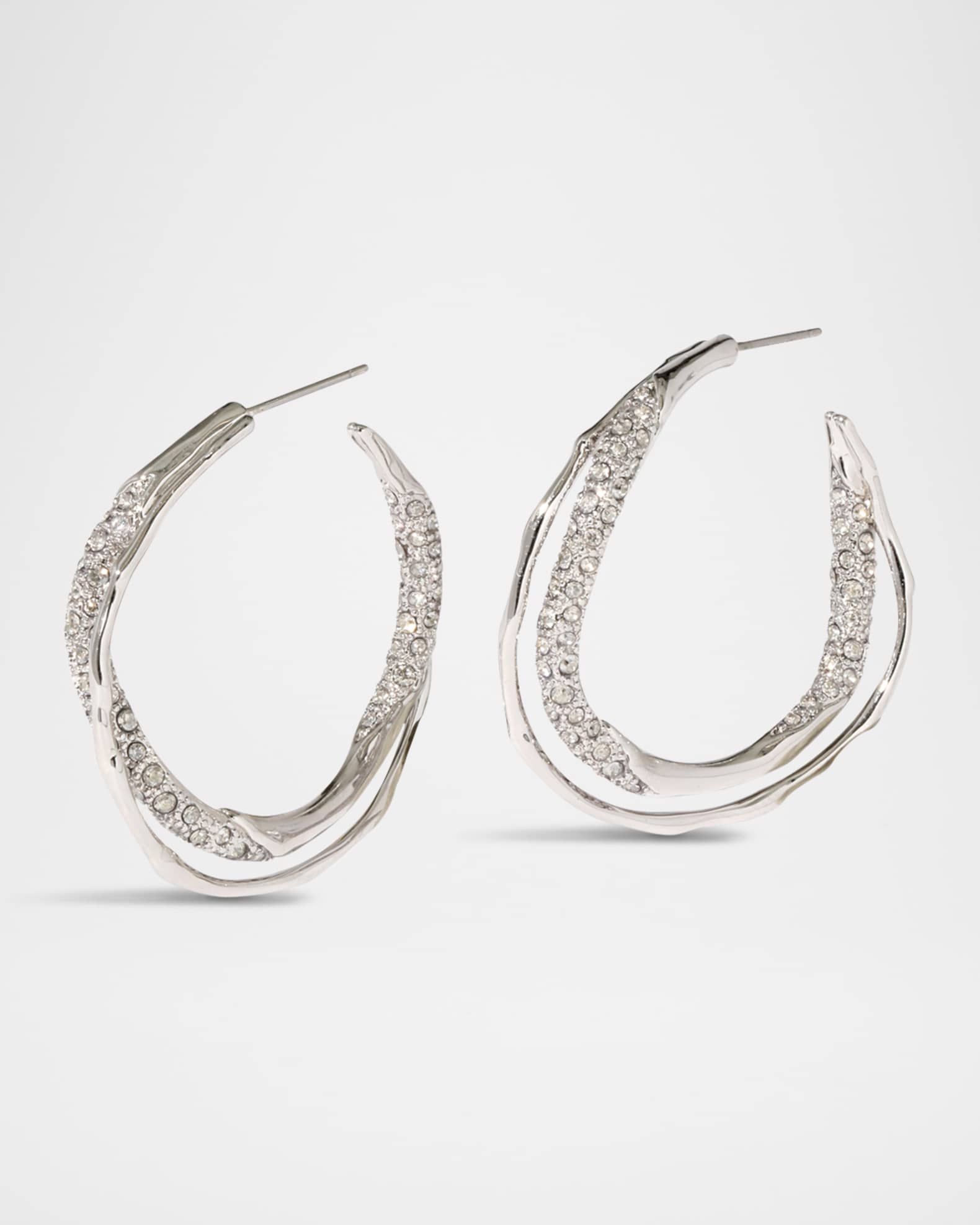 Solanals Crystal Twist Hoop Earrings 0