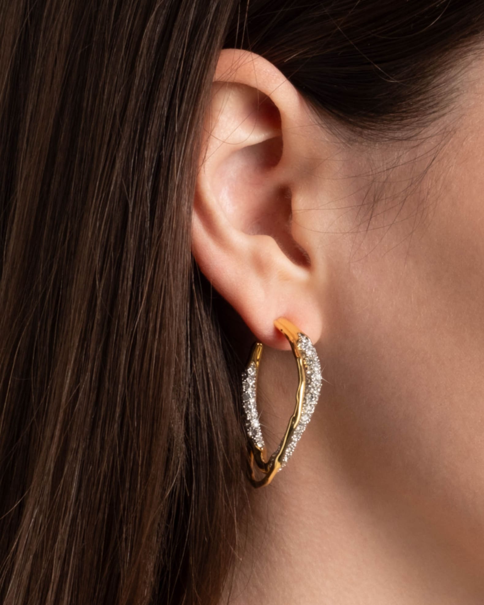 Solanals Crystal Twist Hoop Earrings 1
