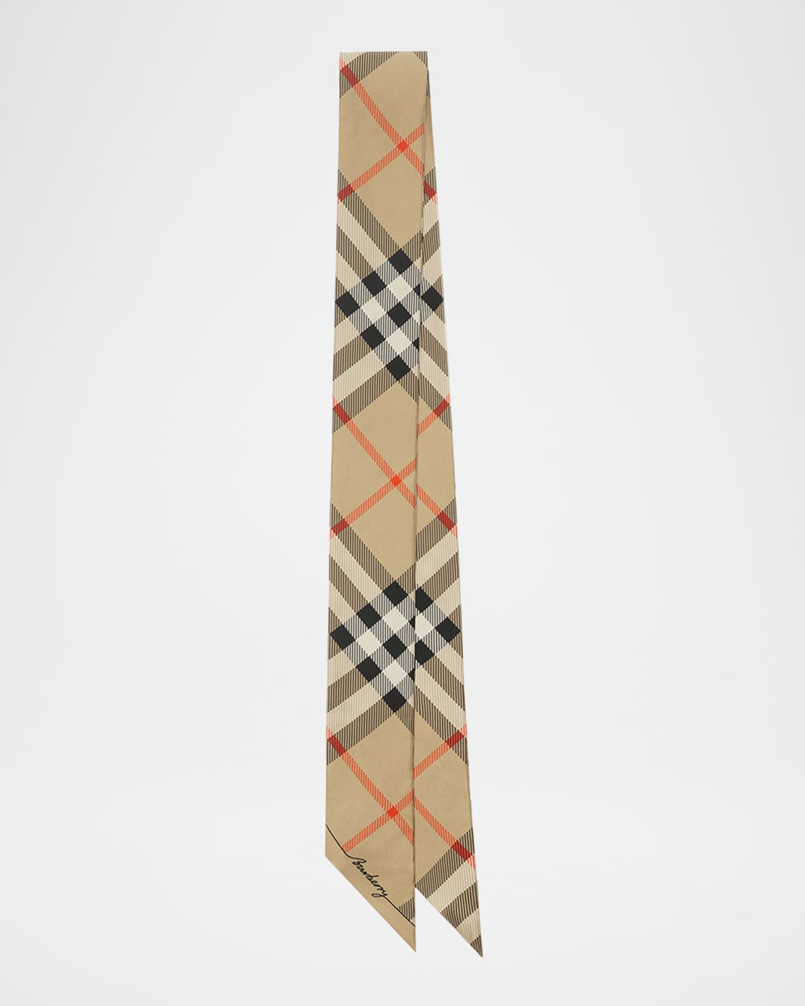 Check-Print Skinny Scarf 1