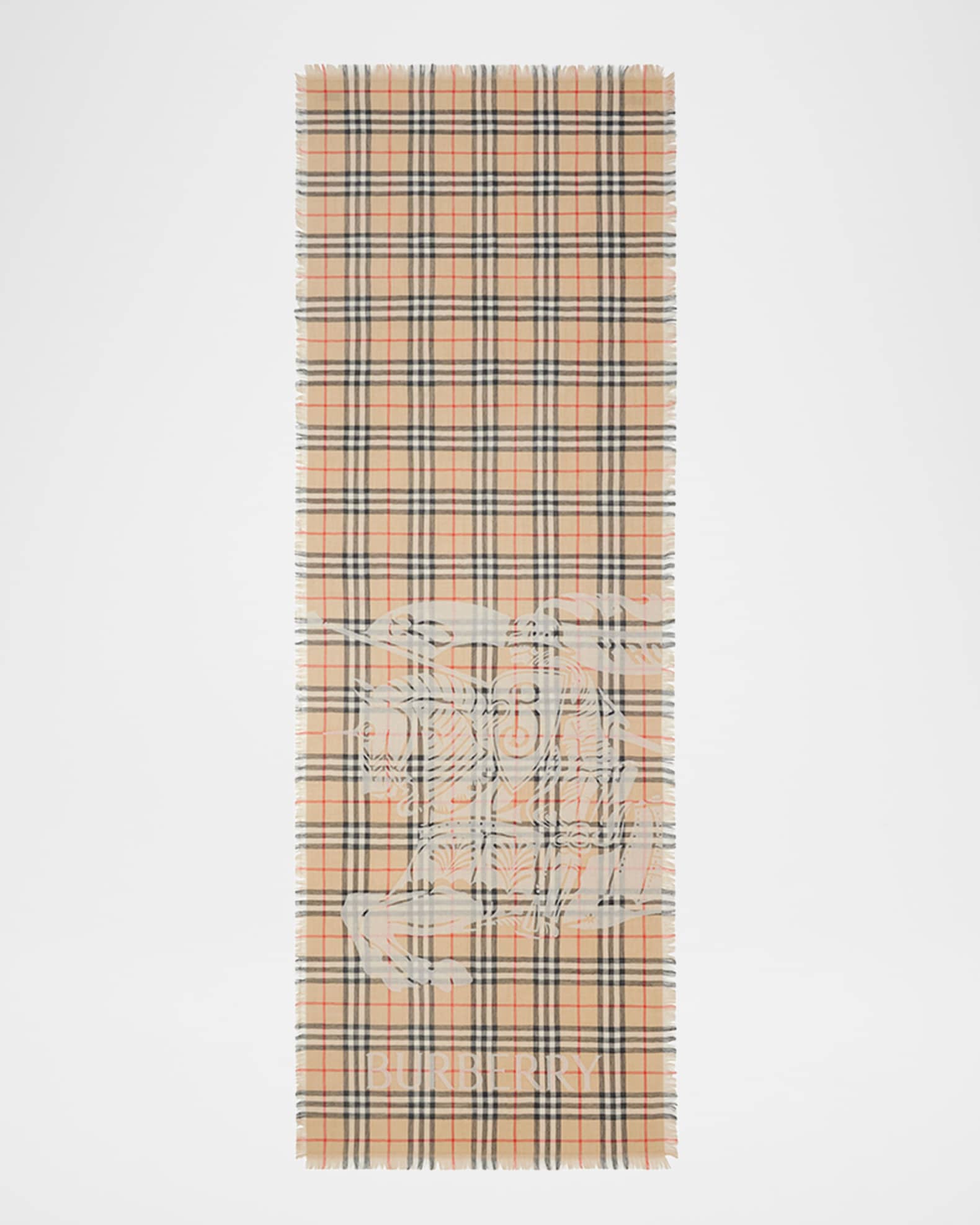 Rectangular EKD Check-Print Wool Scarf 1