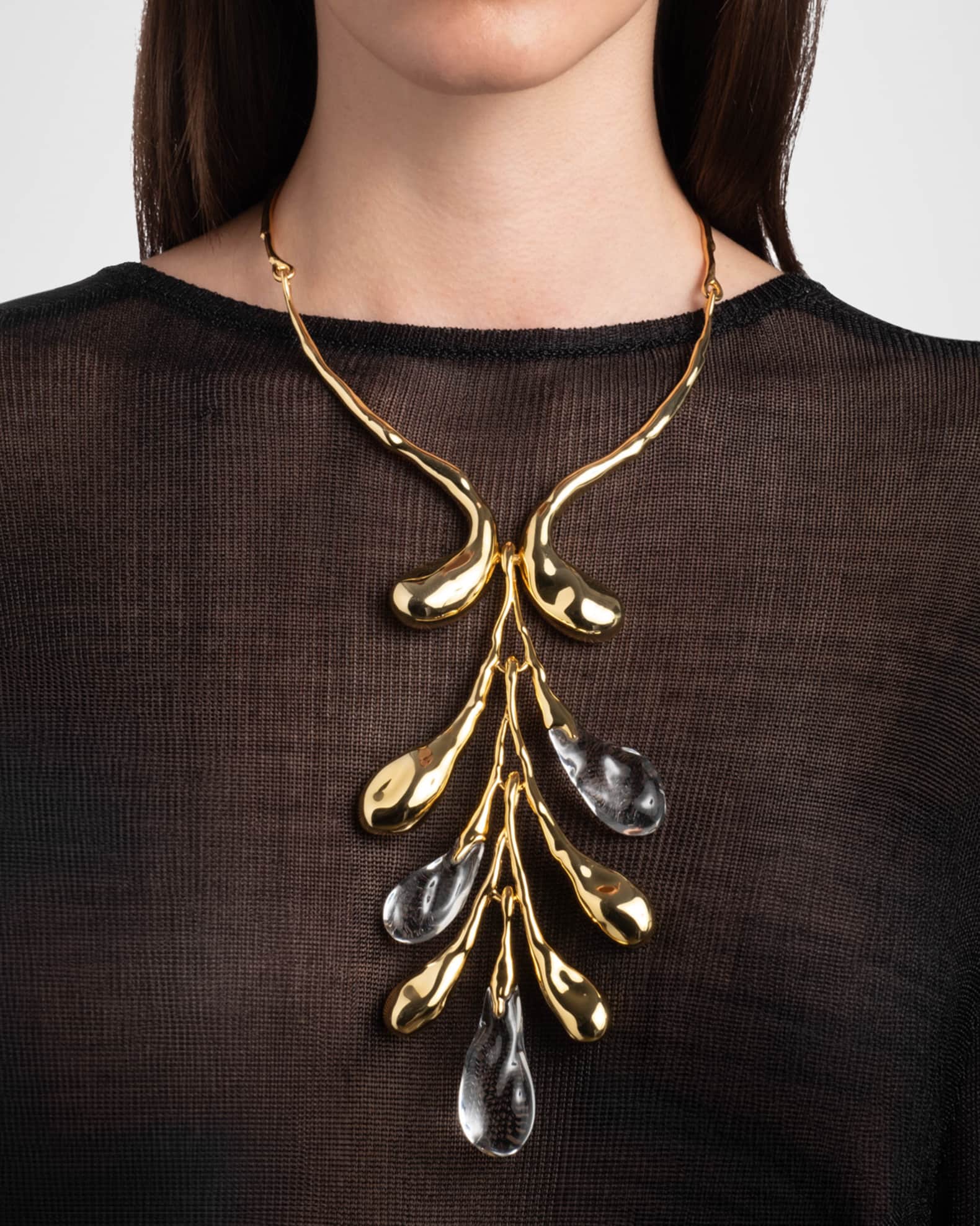 Alexis Bittar Liquid Lucite Sapling Collar Necklace Neiman Marcus