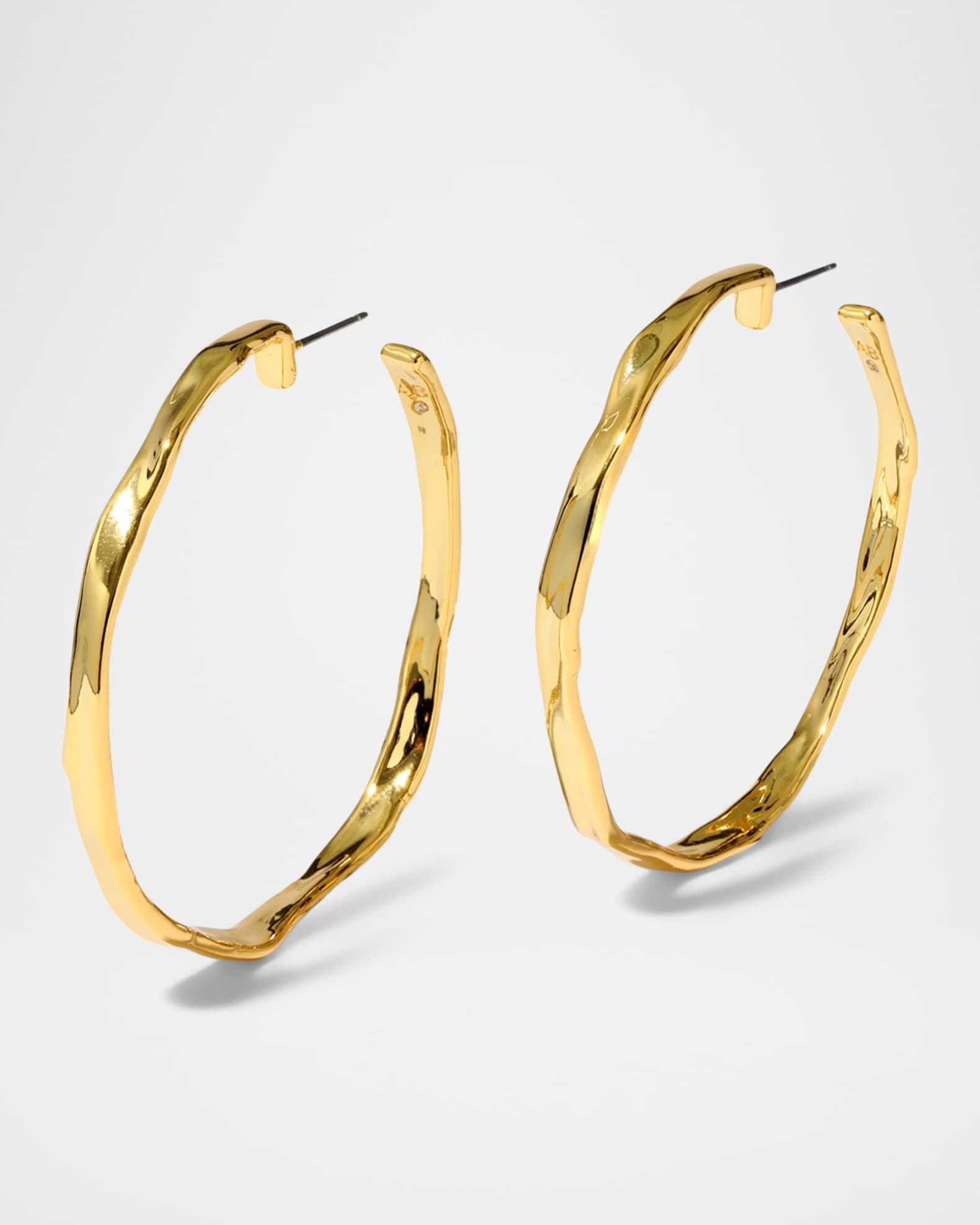 Brut Gold Skinny Hoop Earrings 0