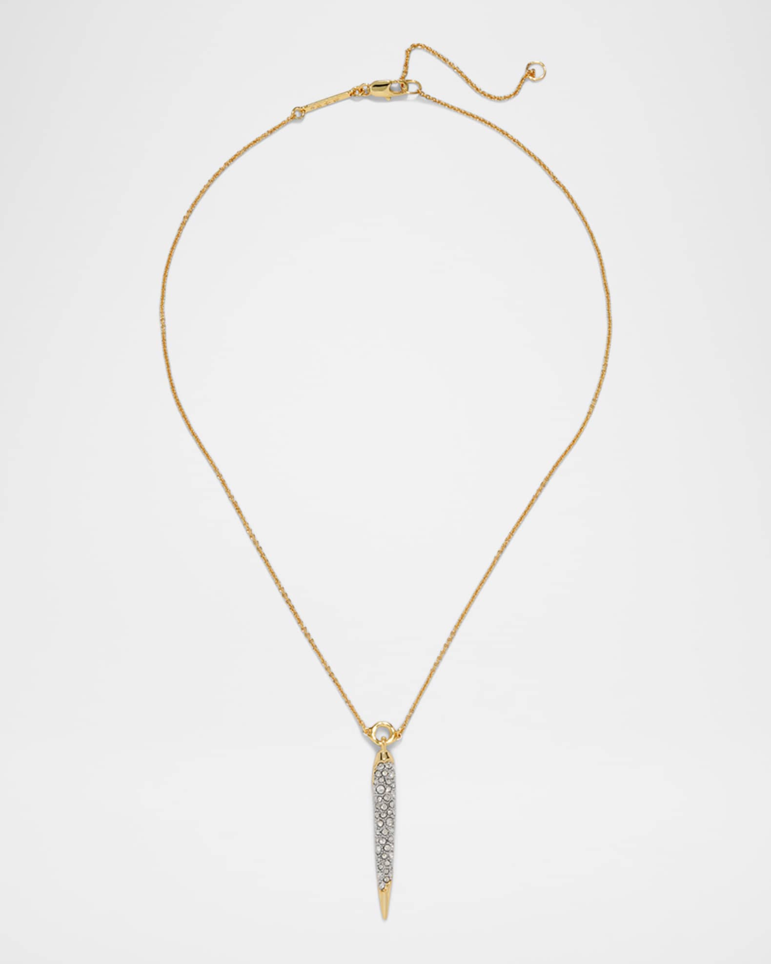 Solanales Gold Crystal Spear Necklace 0