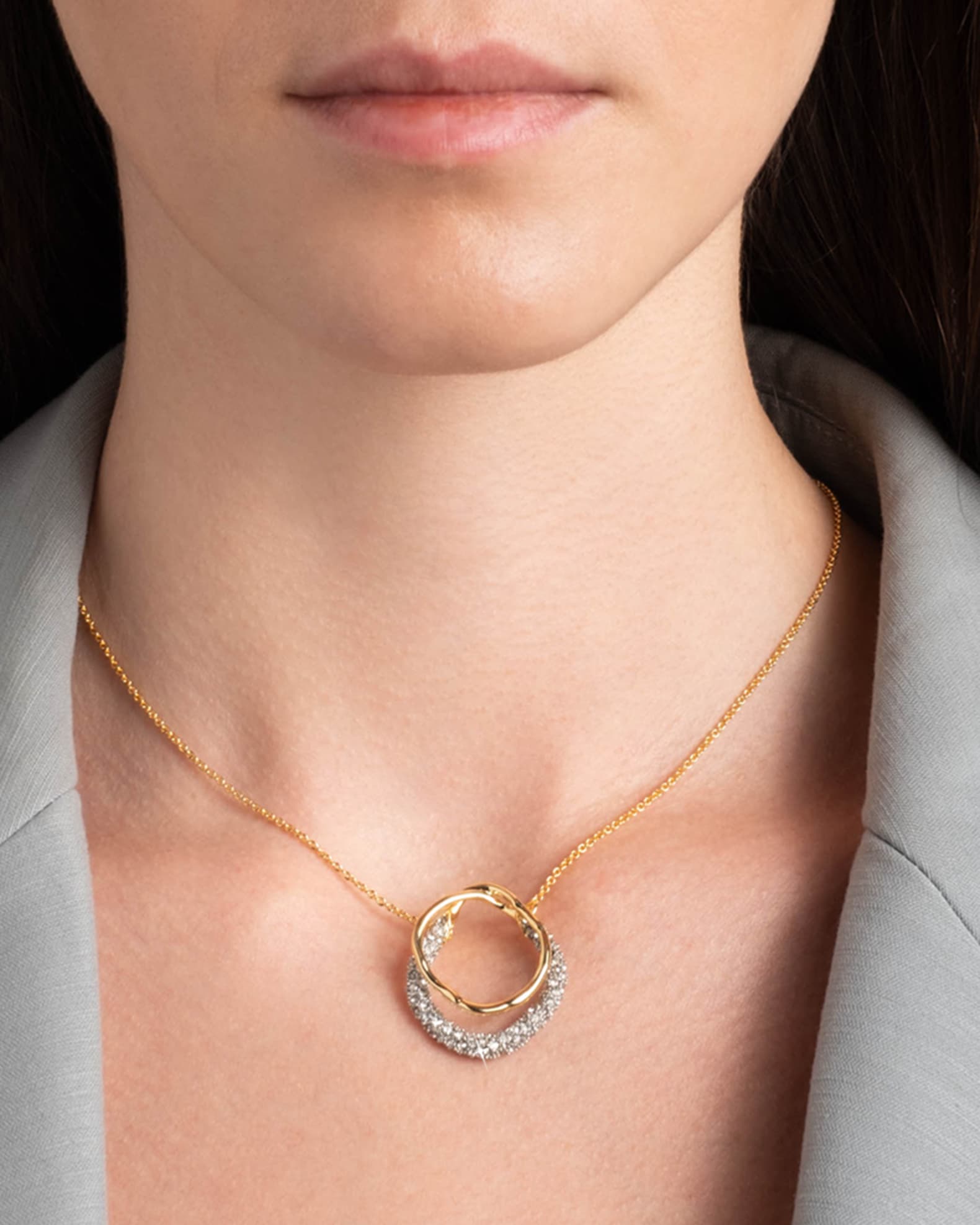 Solanales Gold Crystal Orbit Necklace 1