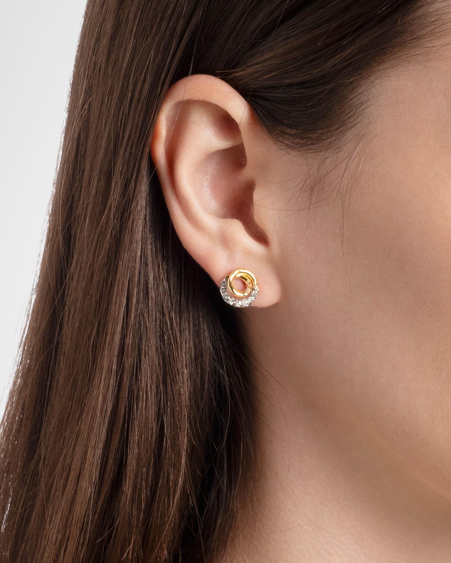 Alexis Bittar Solanales Gold Crystal Spiral Stud Earrings | Neiman 