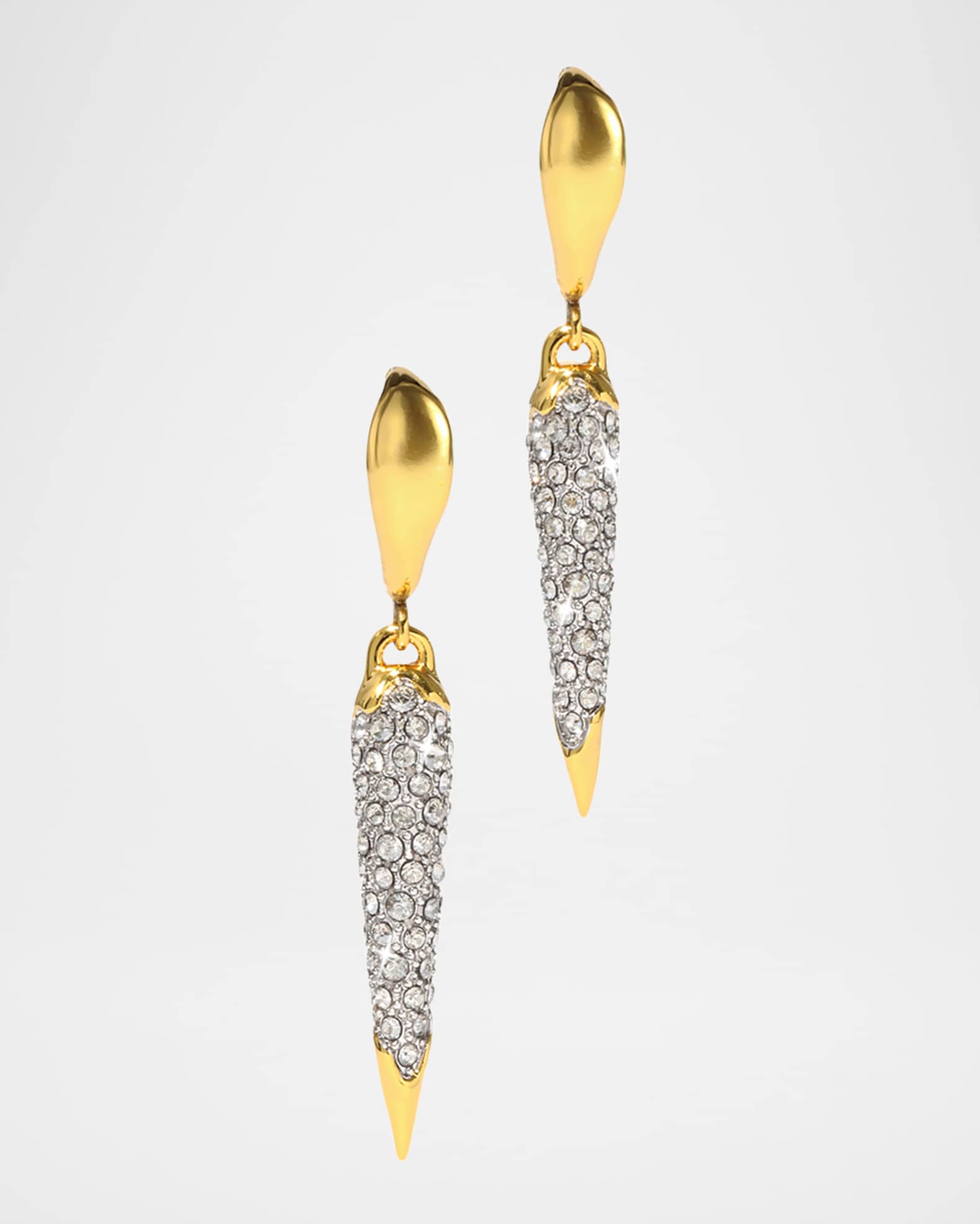 Solanales Gold-Plated Crystal Spear Earrings  0