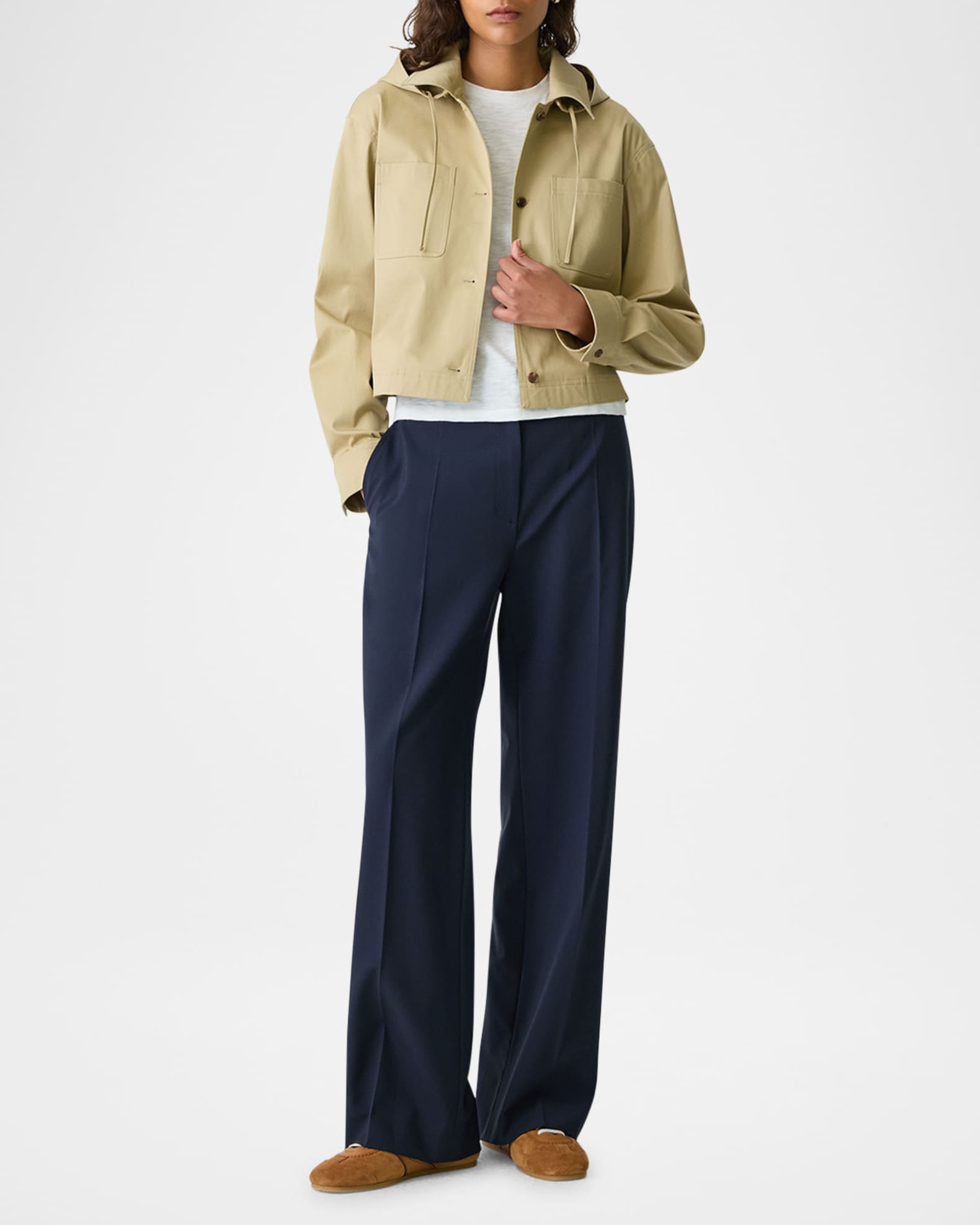 Hooded Cropped Cotton Jacket 1