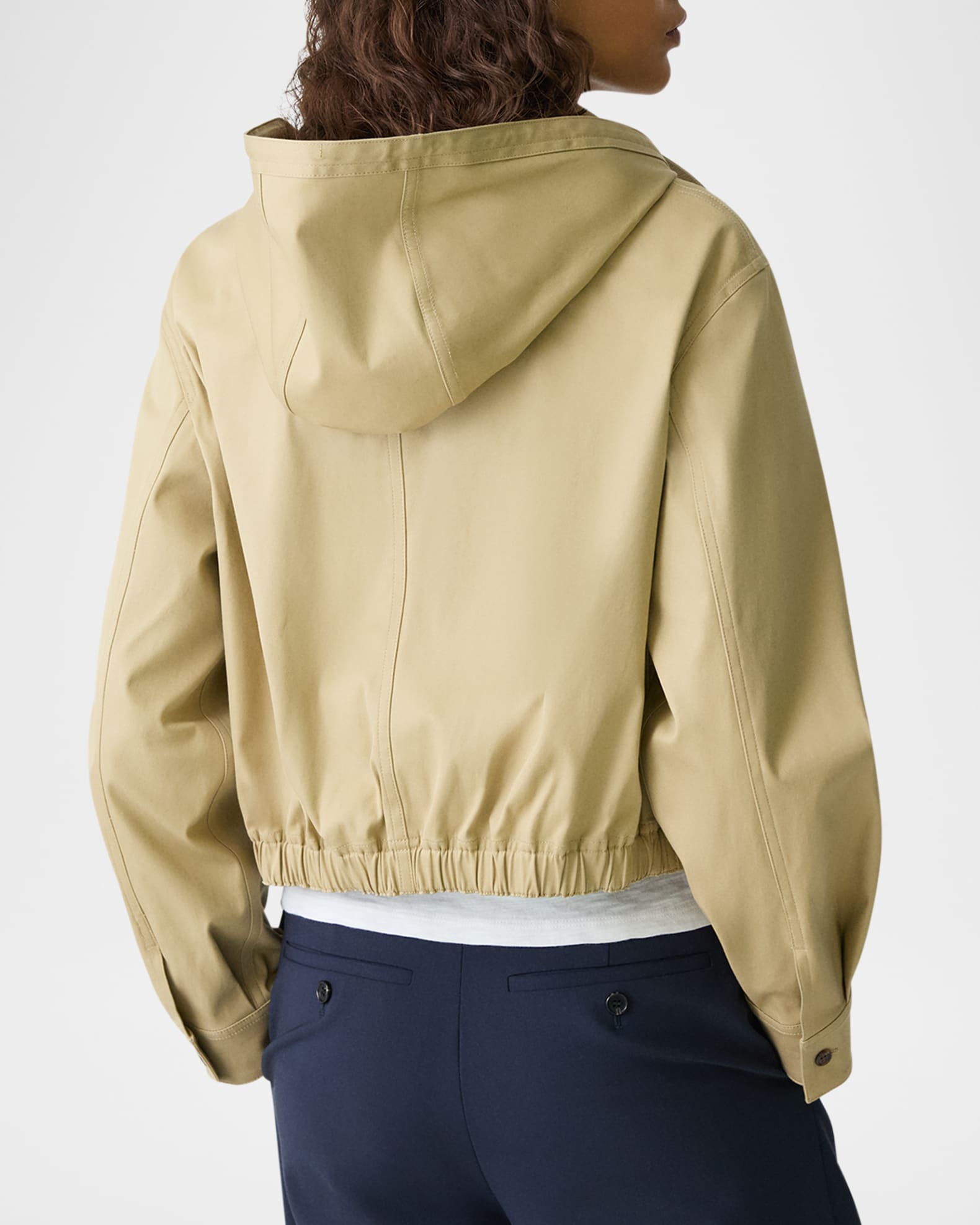 Theory Hooded Cropped Cotton Jacket | Neiman Marcus