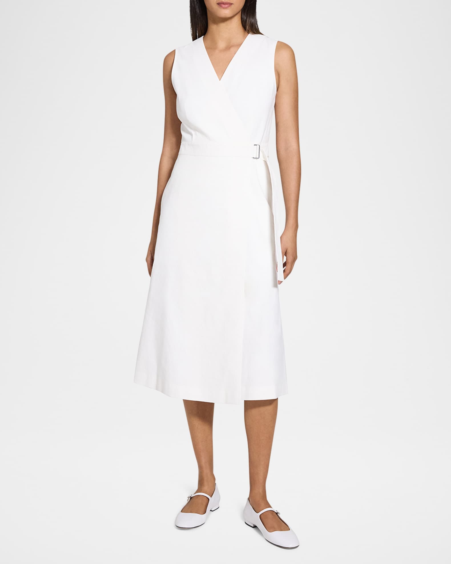 Sleeveless A-Line Wrap Dress 1