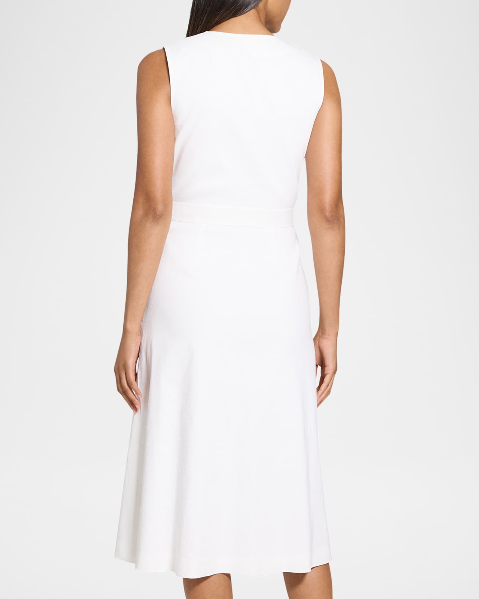 Theory Sleeveless A-Line Wrap Dress | Neiman Marcus