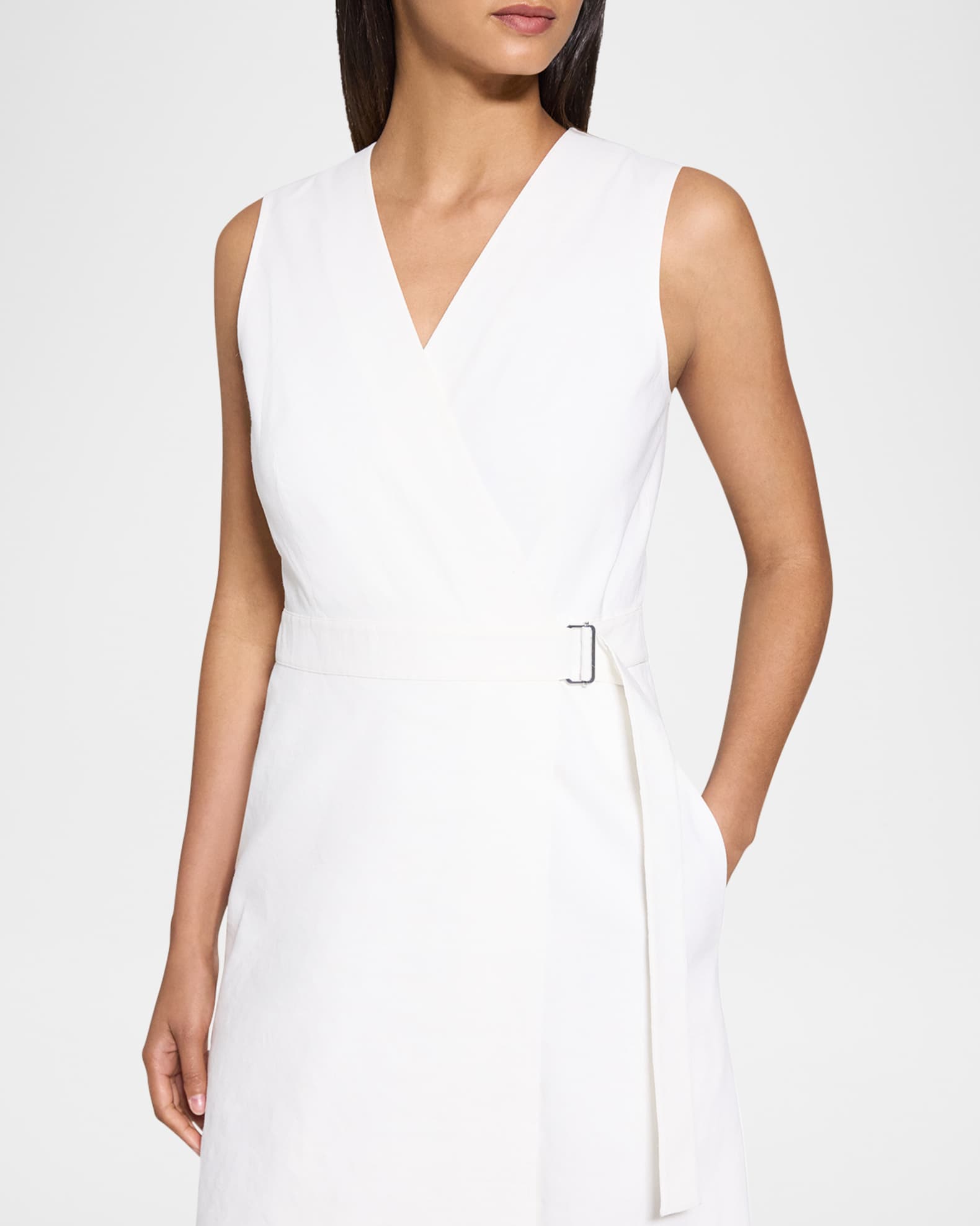 サマーセール‼️Theory Mod Denim Aline Wrap Dress Theory womens A-Line Wrap Dress, 0, Blue - Walmart.com