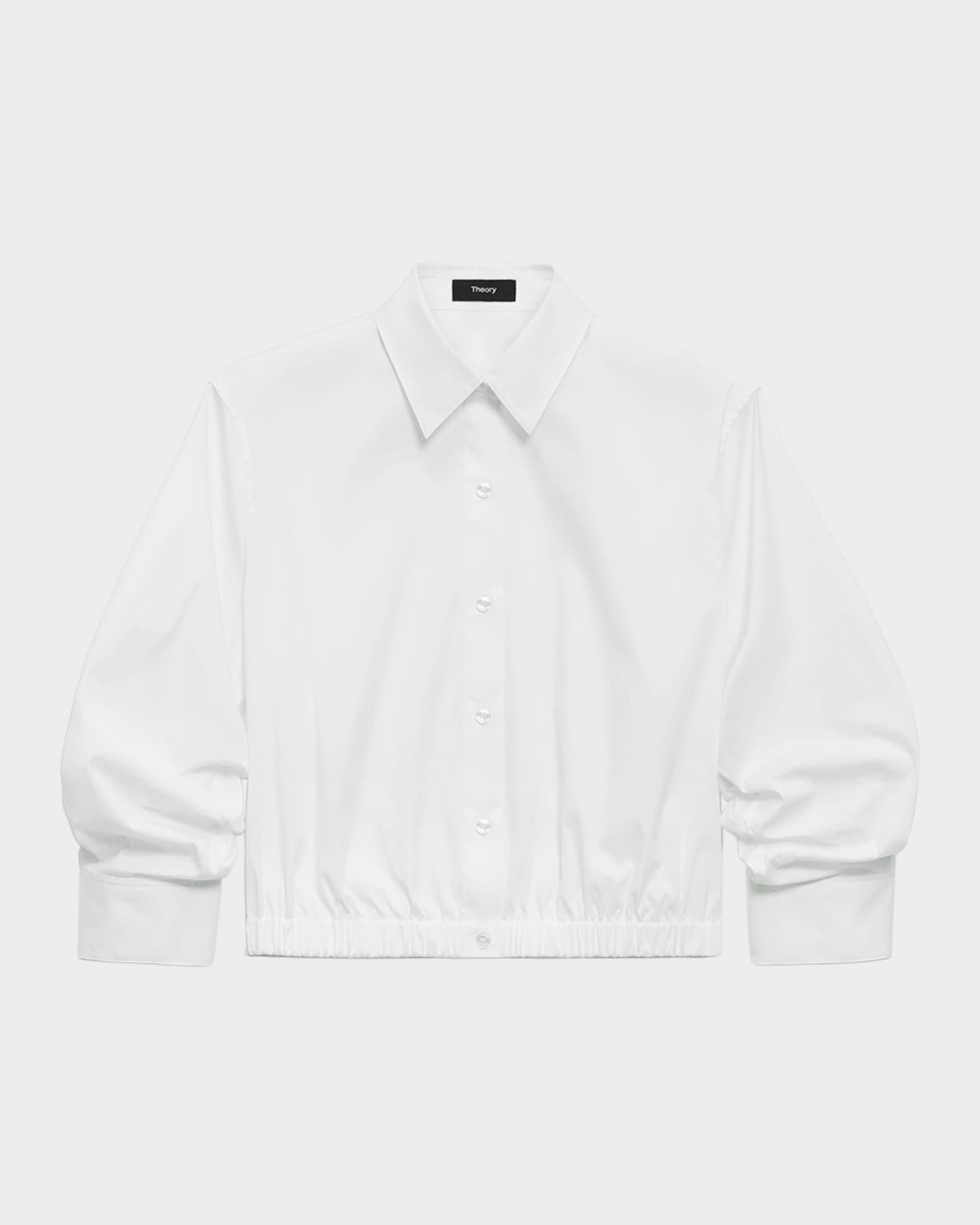 Theory Fixed-Sleeve Poplin Top | Neiman Marcus