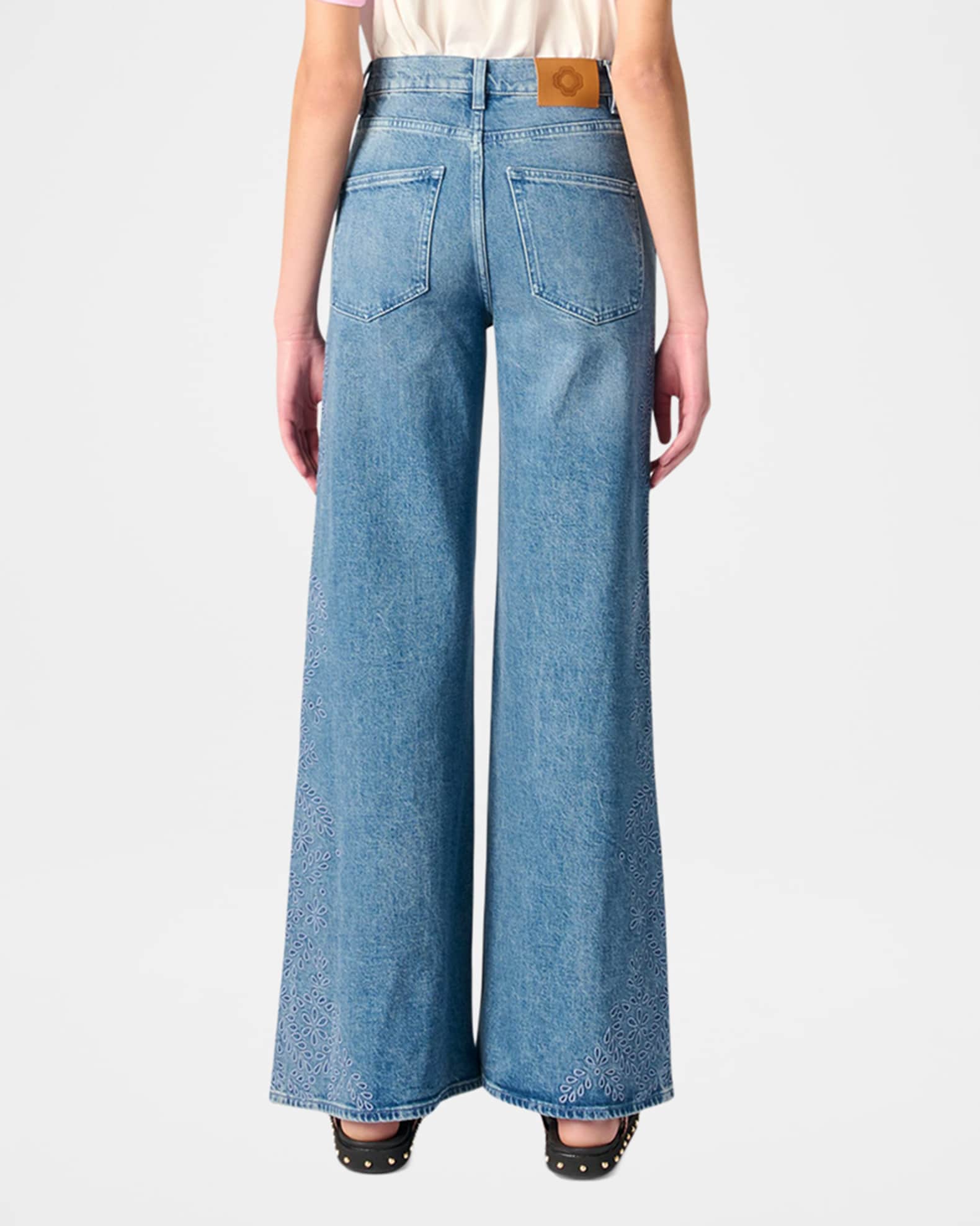 The Liora Embroidered Wide-Leg Jeans main image 0