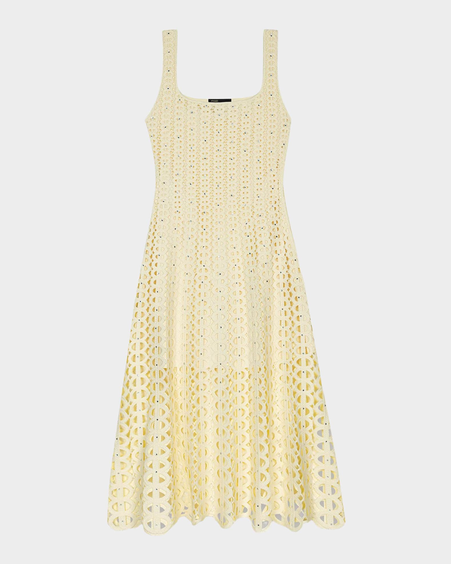Russelking Embellished Open-Knit Midi Dress 0