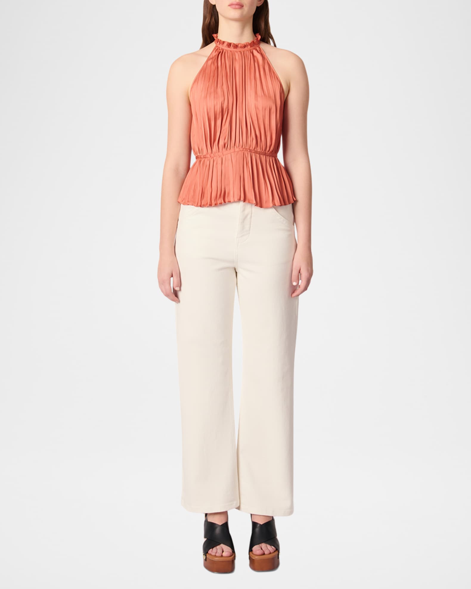 Leville Pleated Peplum Top 1