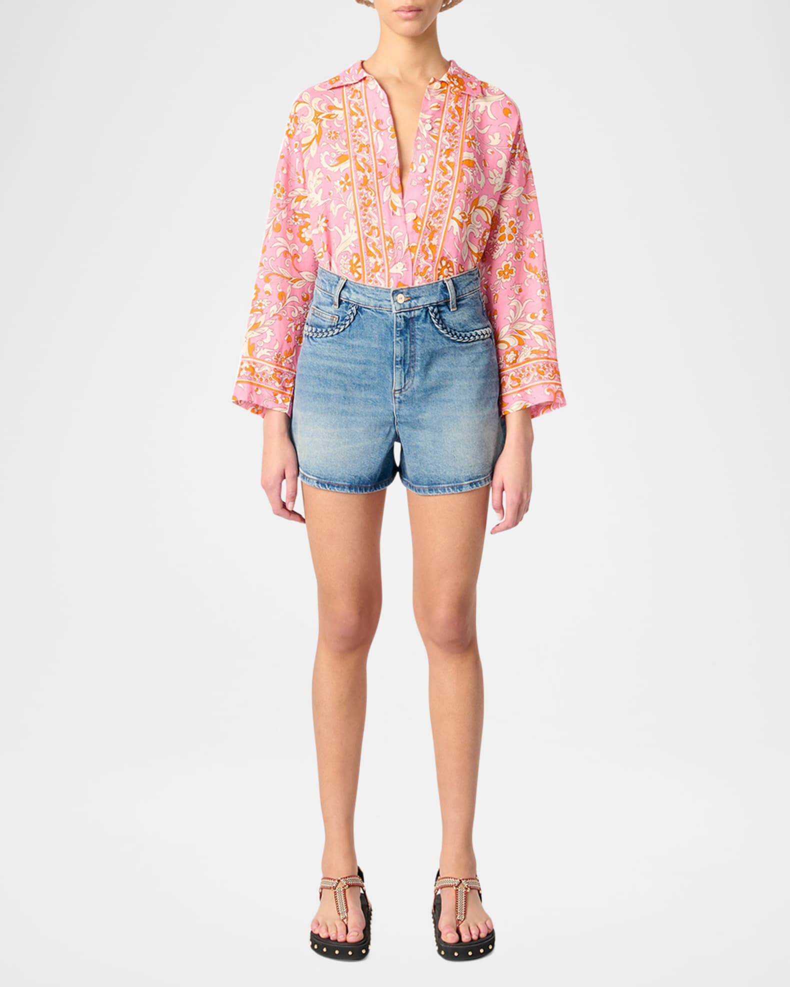 Ipochetresse Braided Denim Shorts 1